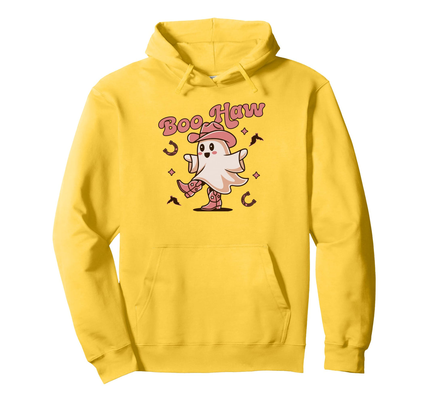 Boo Haw Cowboy Ghost Western Halloween Hoodie - Custom Art Print Men Women - T-Shirt, Sweatshirt, Hoodie