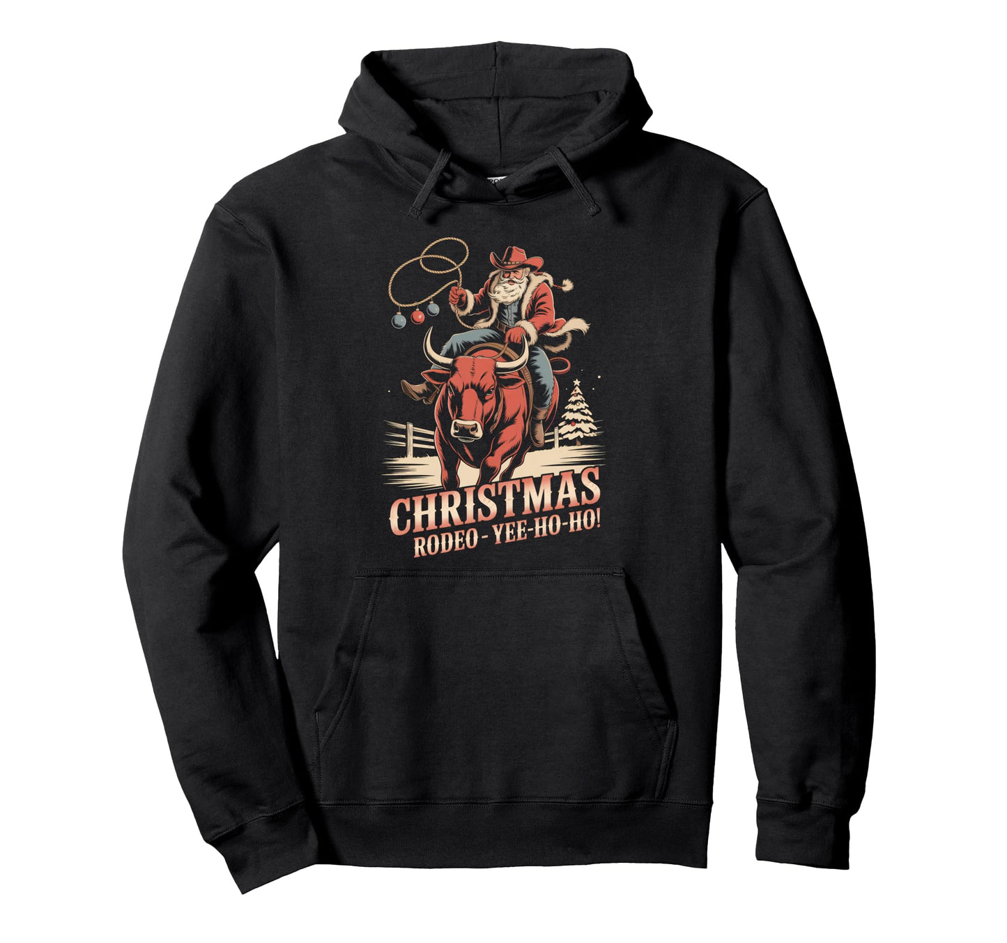 Santa Claus Cowboy Hoodie - Fun Novelty Design for Adults - T-Shirt, Sweatshirt, Hoodie