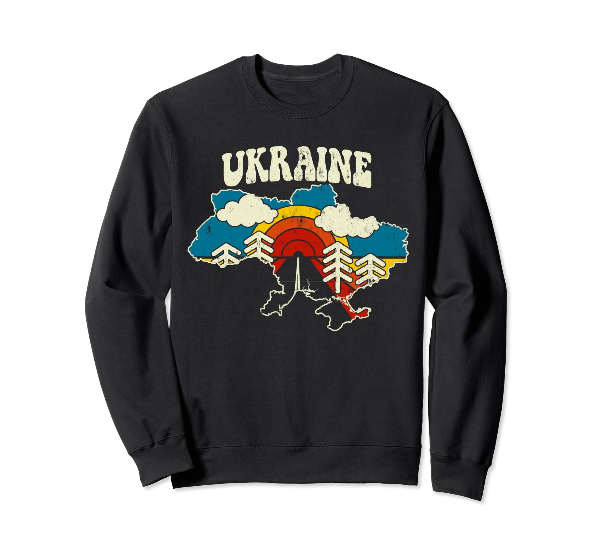 Ukraine Ukrainian Country Rainbow Sweatshirt - Fun Novelty Design Unisex - T-Shirt, Sweatshirt, Hoodie