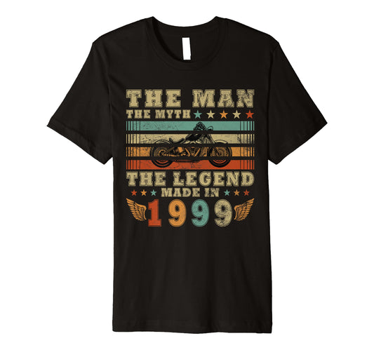 25 Years Biker 1999 Motorcycle T-Shirt - Minimalist Print for Adults - T-Shirt, Sweatshirt, Hoodie