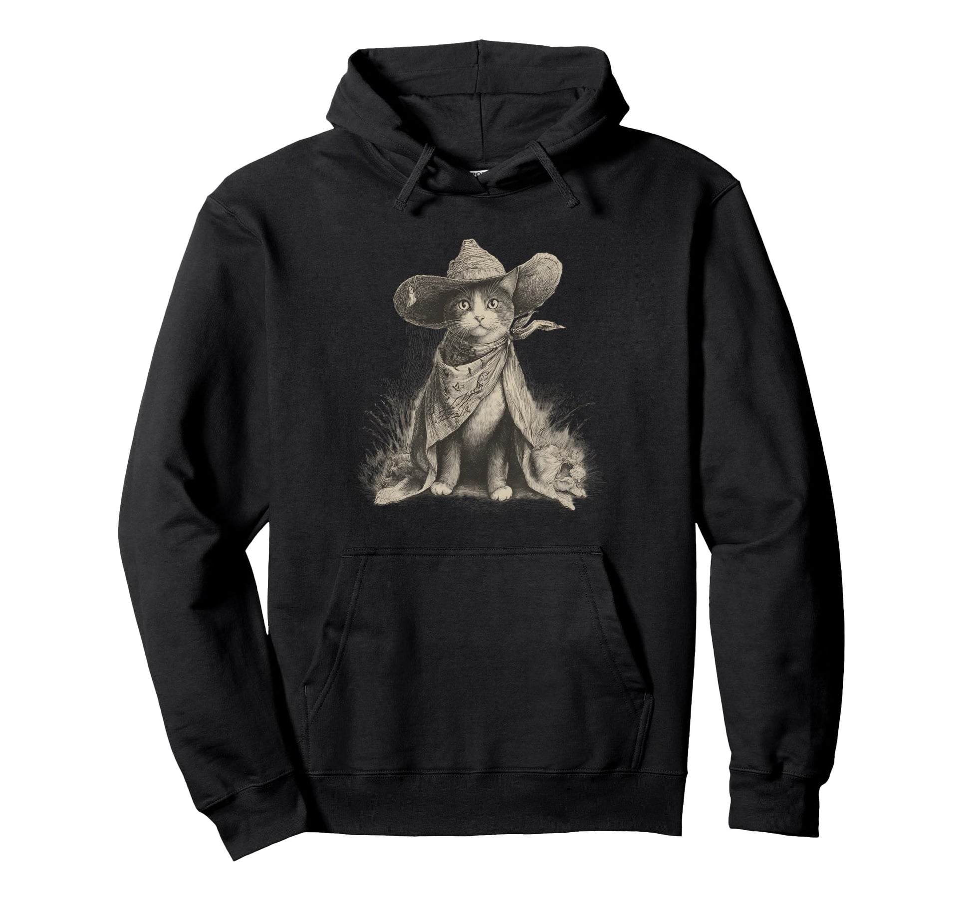 Cowboy Cat Western Country Cowgirl Funny Hoodie - Novelty Apparel Unisex - T-Shirt, Sweatshirt, Hoodie