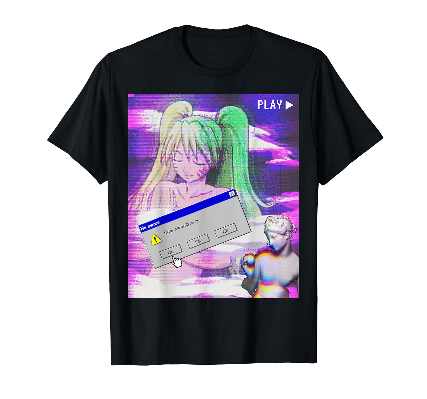 Vaporwave Aesthetic Japanese Anime T-Shirt - Custom Art Print for Adults - T-Shirt, Sweatshirt, Hoodie