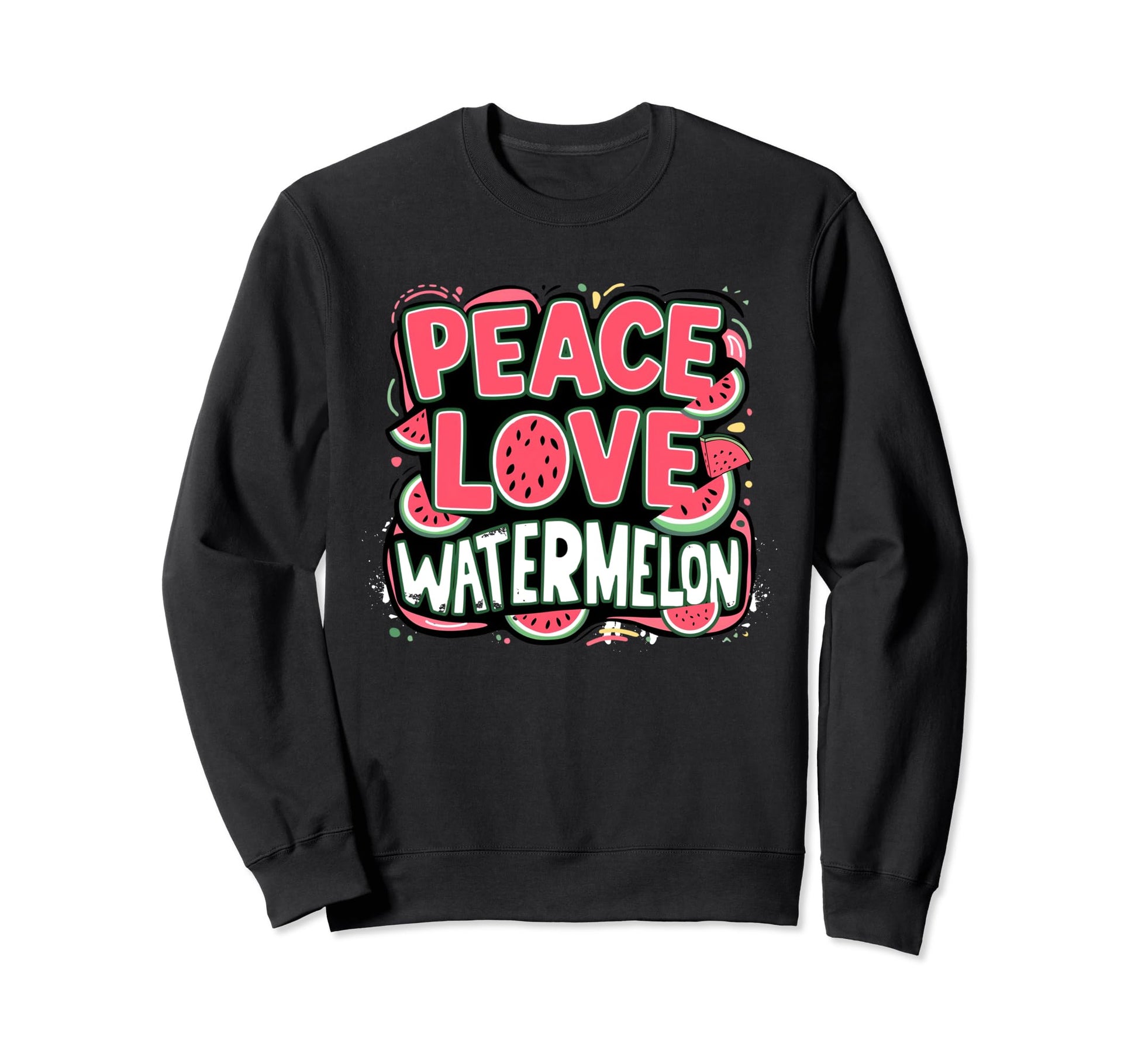 Peace Love Watermelon I Love Watermelon Hoodie - Trendy Graphic Men Women - T-Shirt, Sweatshirt, Hoodie