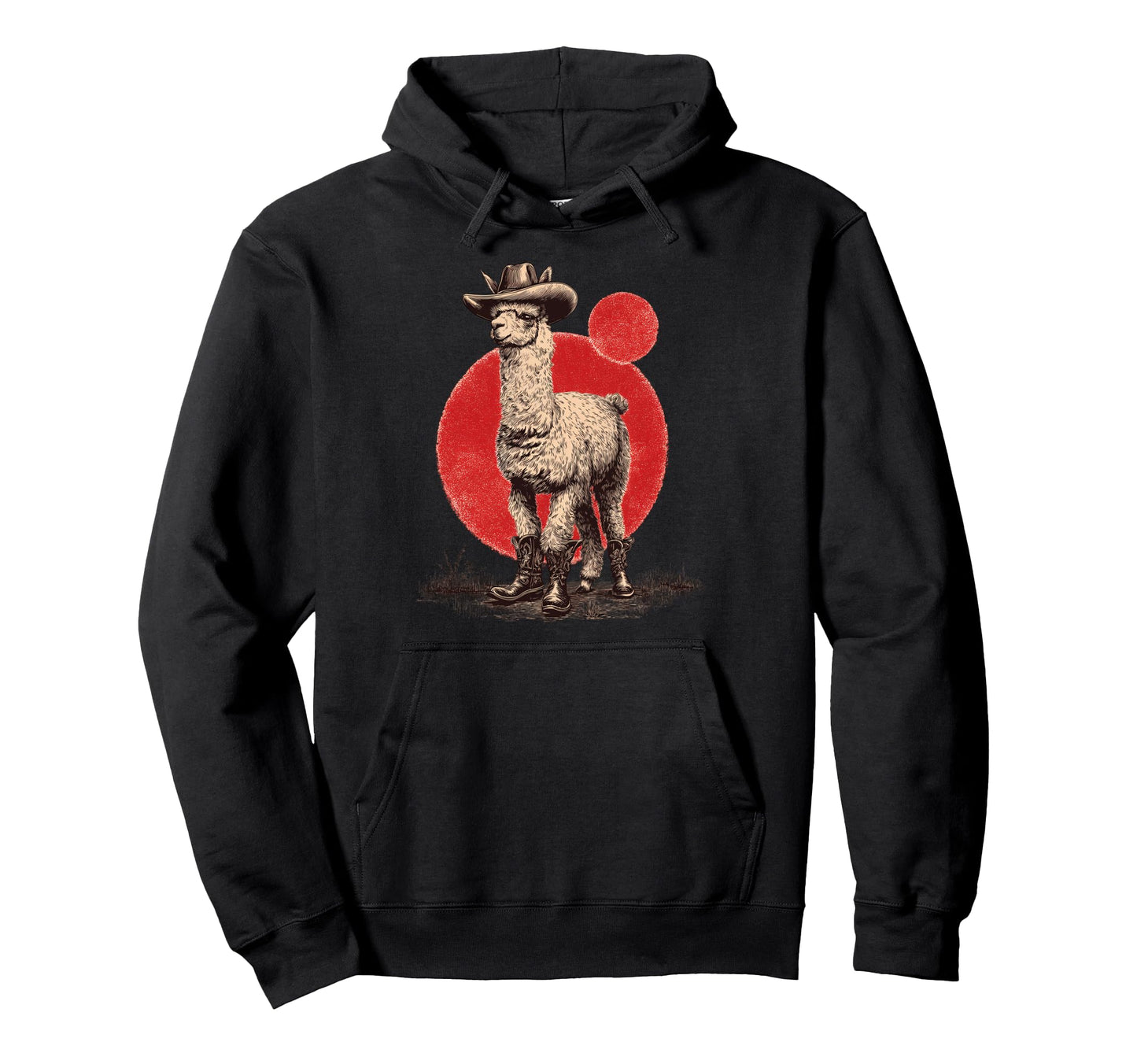 Country Cowboy Alpaca Rodeo Cowgirl Hoodie - Custom Art Print for Adults - T-Shirt, Sweatshirt, Hoodie