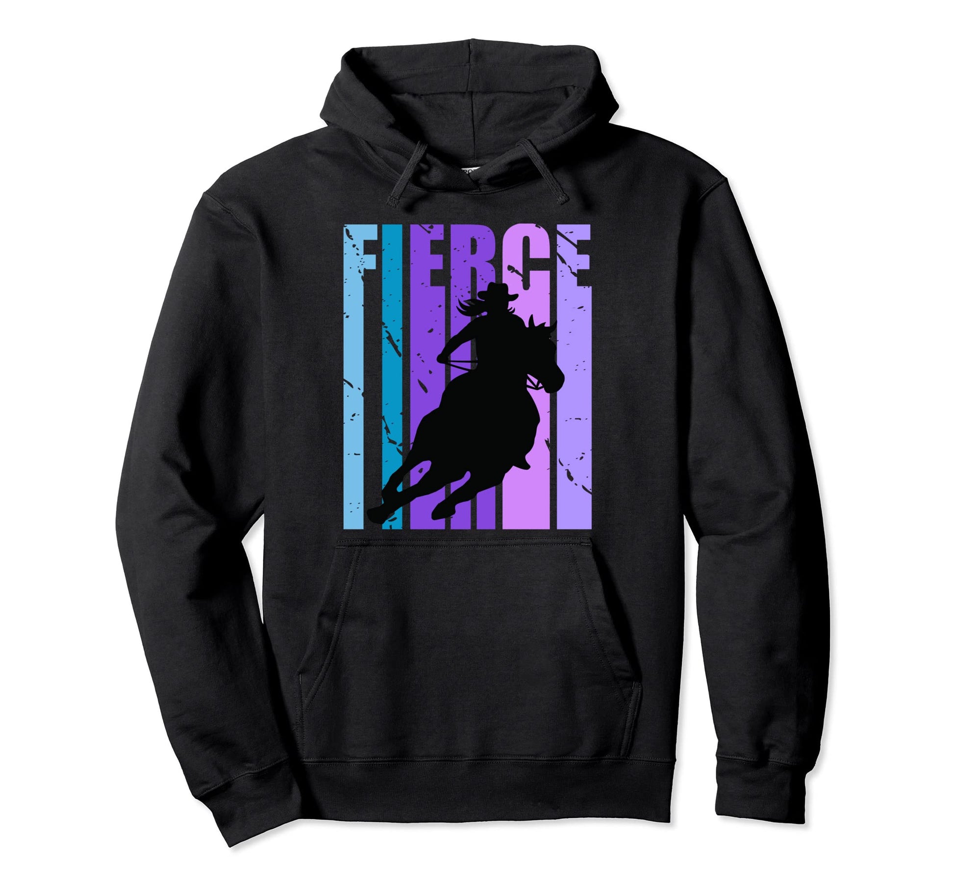 Barrel Racing Fierce Cowgirl Hat Hoodie - Fun Novelty Design Men Women - T-Shirt, Sweatshirt, Hoodie