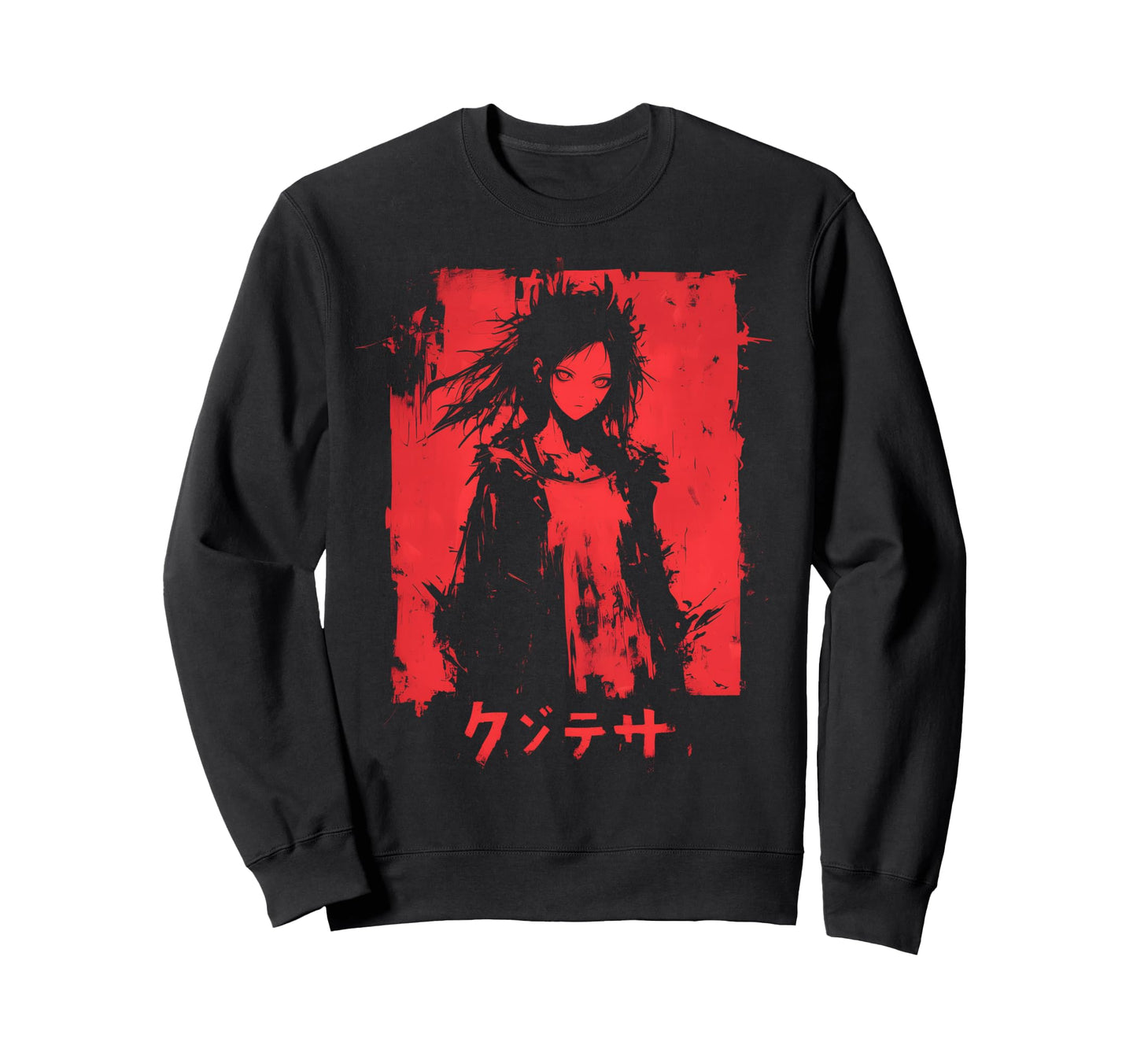 Goth Grunge Demon Anime Waifu Sweatshirt - Custom Art Print Men Women - T-Shirt, Sweatshirt, Hoodie