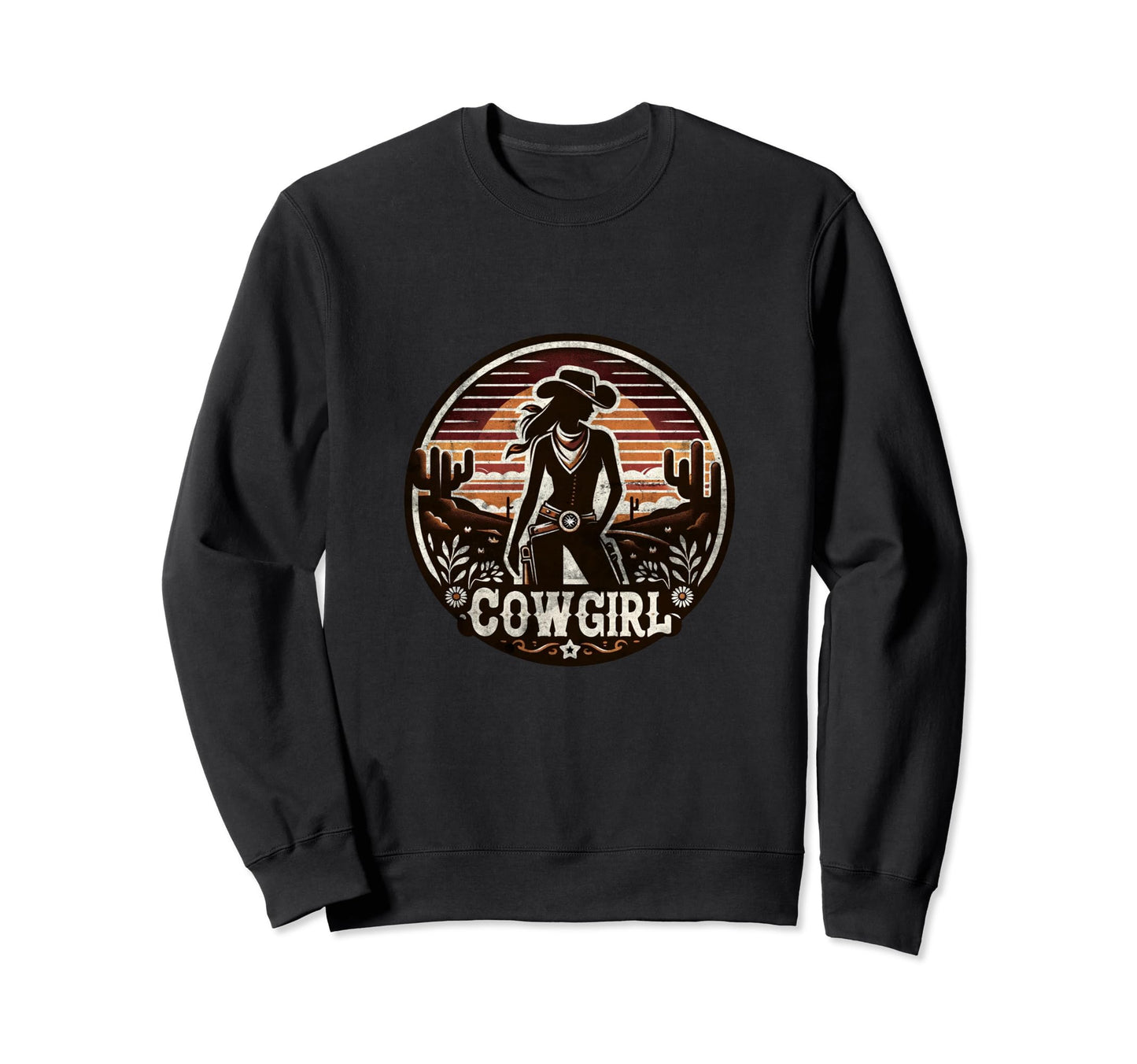 Cowgirl Western Cowboy Hat Desert Rodeo Sweatshirt - Graphic Print Unisex - T-Shirt, Sweatshirt, Hoodie