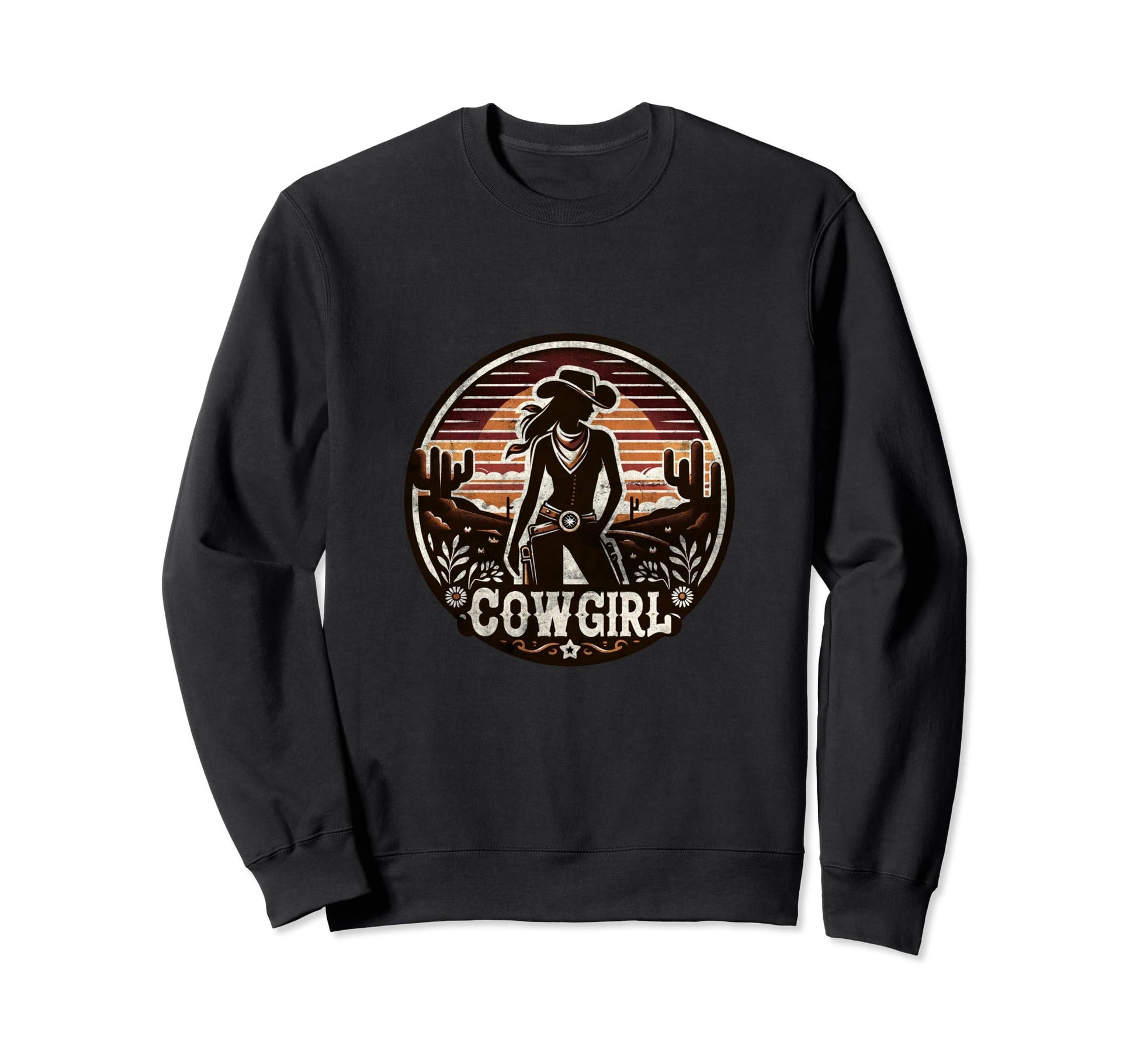 Cowgirl Western Cowboy Hat Desert Rodeo Sweatshirt - Graphic Print Unisex - T-Shirt, Sweatshirt, Hoodie