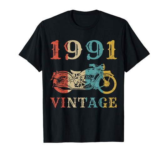 31 Birthday Motorcycle Motorcycle 1991 T-Shirt - Aesthetic Graphic Unisex - T-Shirt, Sweatshirt, Hoodie