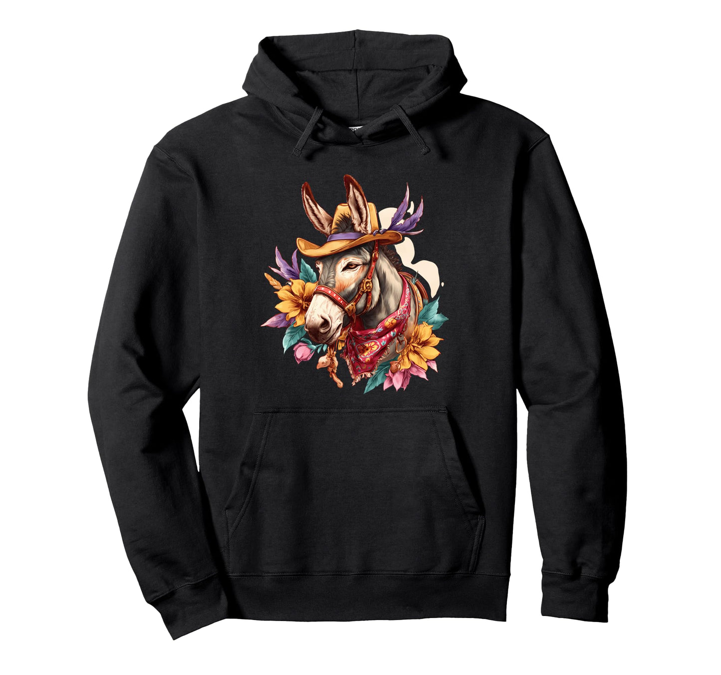 Country Cowboy Donkey Rodeo Cowgirl Hoodie - Graphic Print for Adults - T-Shirt, Sweatshirt, Hoodie