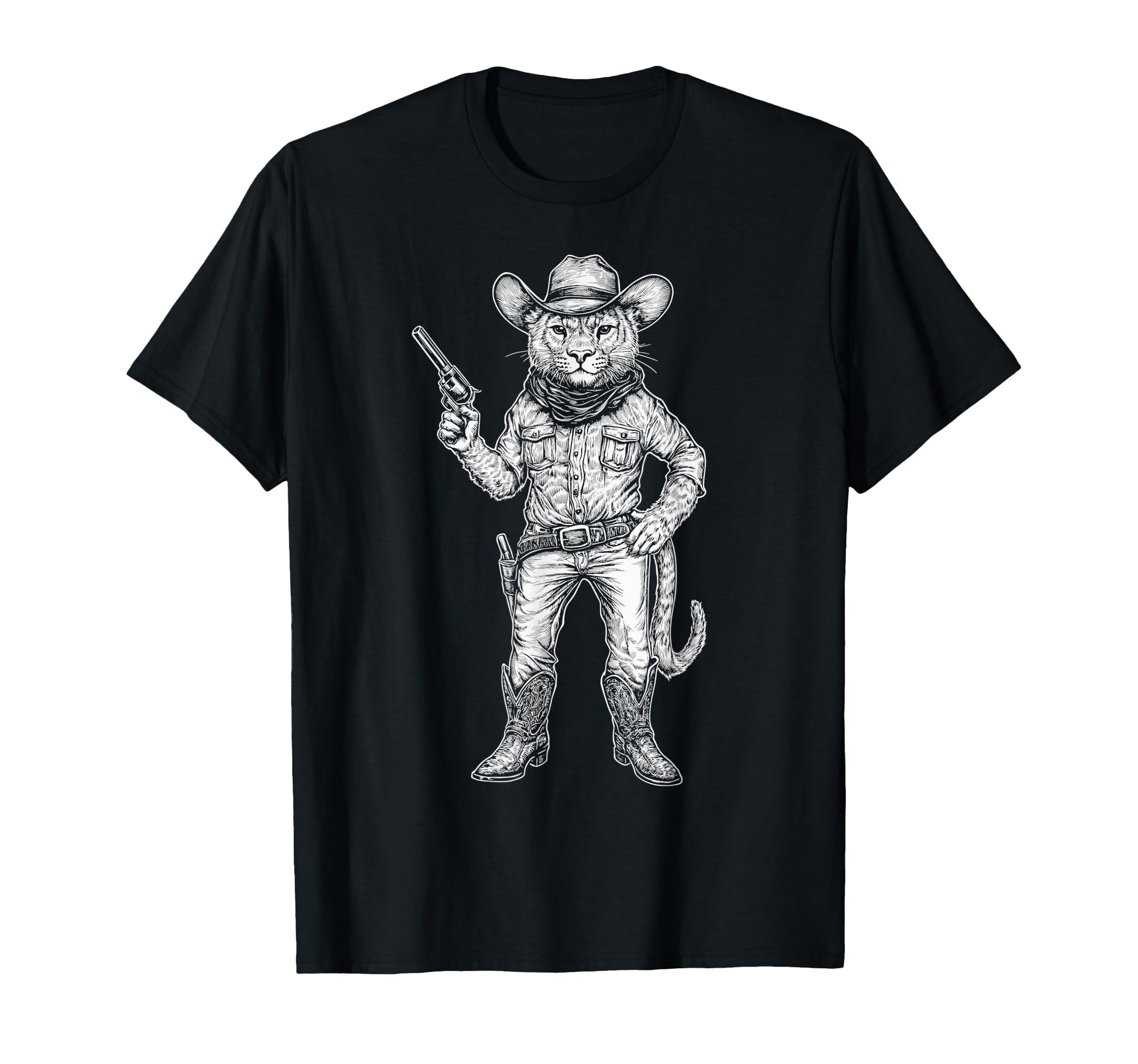 Mountain Lion Western Cowboy Country T-Shirt - Aesthetic Graphic Men Women - T-Shirt, Sweatshirt, Hoodie