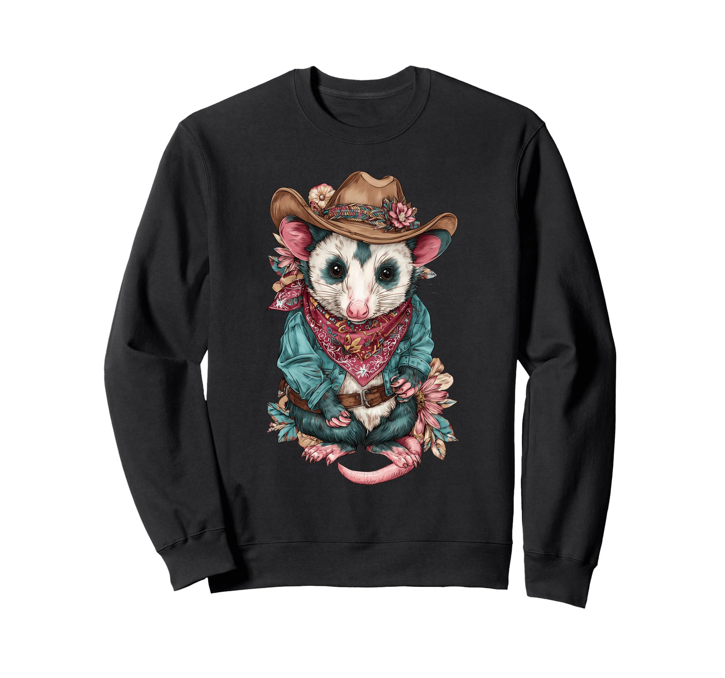 Opossum Cowboy Rodeo Cowgirl Sweatshirt - Novelty Apparel for Adults - T-Shirt, Sweatshirt, Hoodie