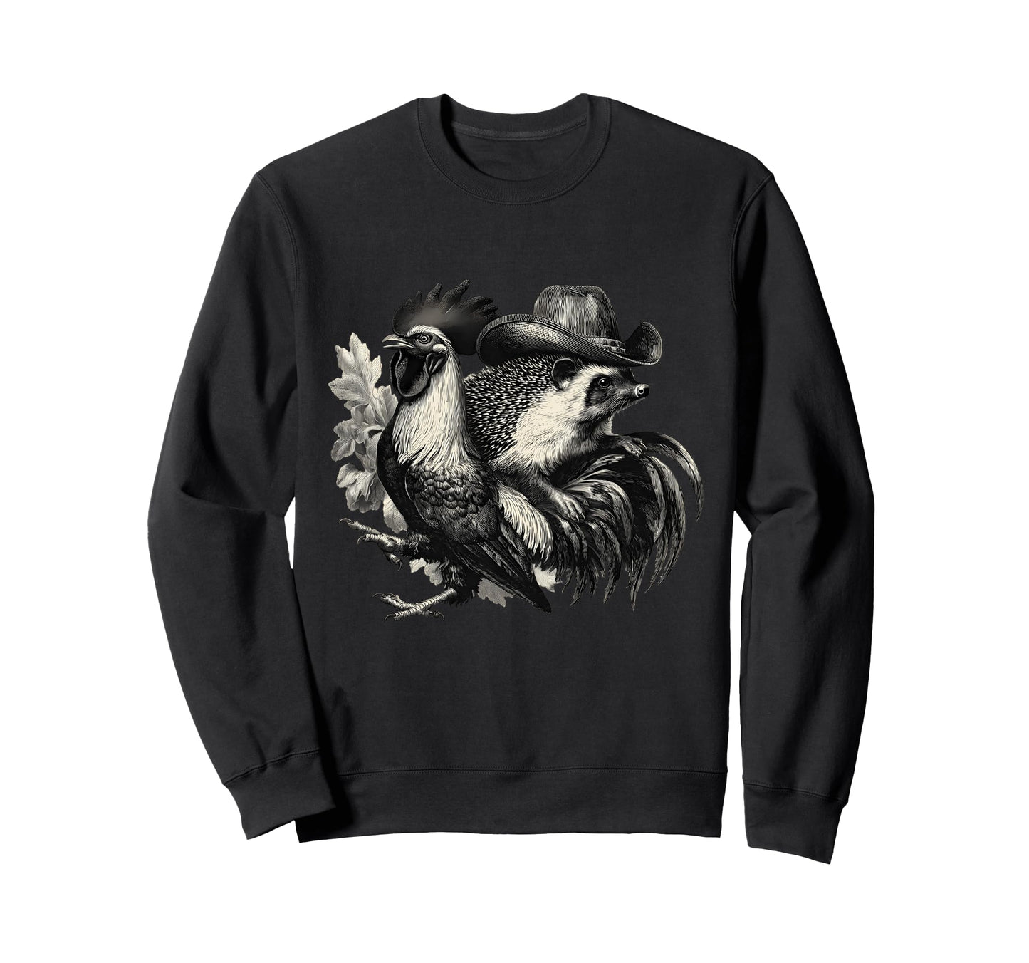 Hedgehog Cowboy Rodeo Cowgirl Sweatshirt - Fun Novelty Design for Adults - T-Shirt, Sweatshirt, Hoodie