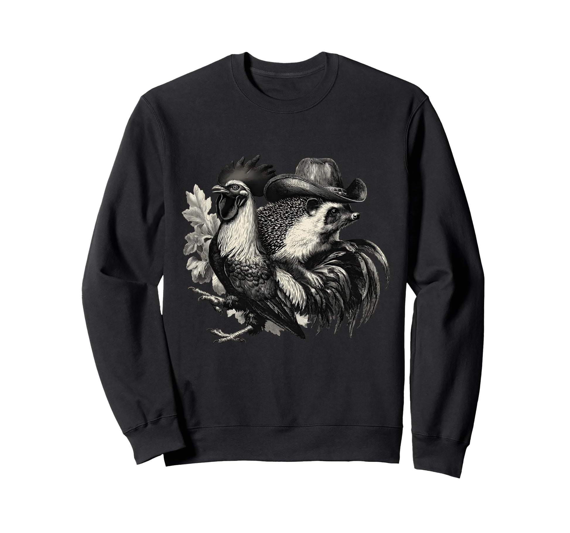 Hedgehog Cowboy Rodeo Cowgirl Sweatshirt - Fun Novelty Design for Adults - T-Shirt, Sweatshirt, Hoodie