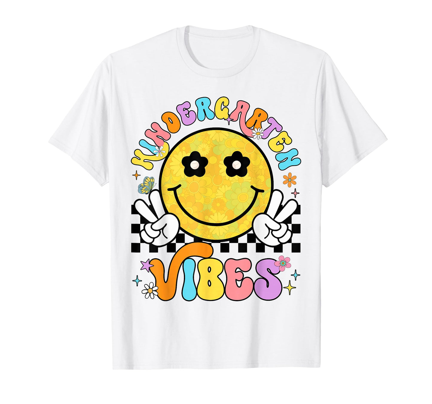 Kindergarten Vibes Team Smile Face T-Shirt - Trendy Graphic Men Women - T-Shirt, Sweatshirt, Hoodie