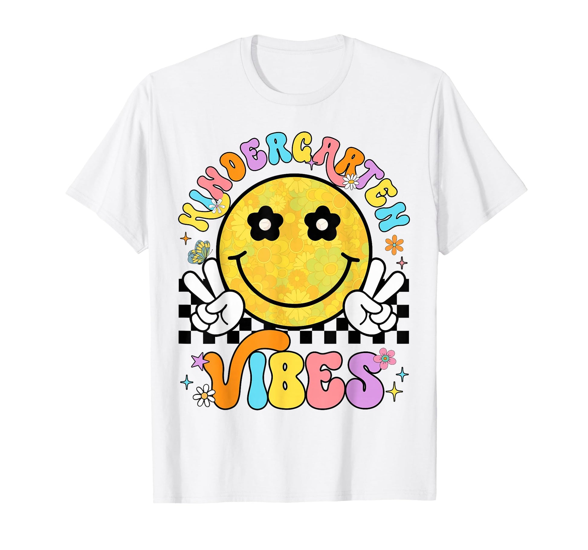 Kindergarten Vibes Team Smile Face T-Shirt - Trendy Graphic Men Women - T-Shirt, Sweatshirt, Hoodie