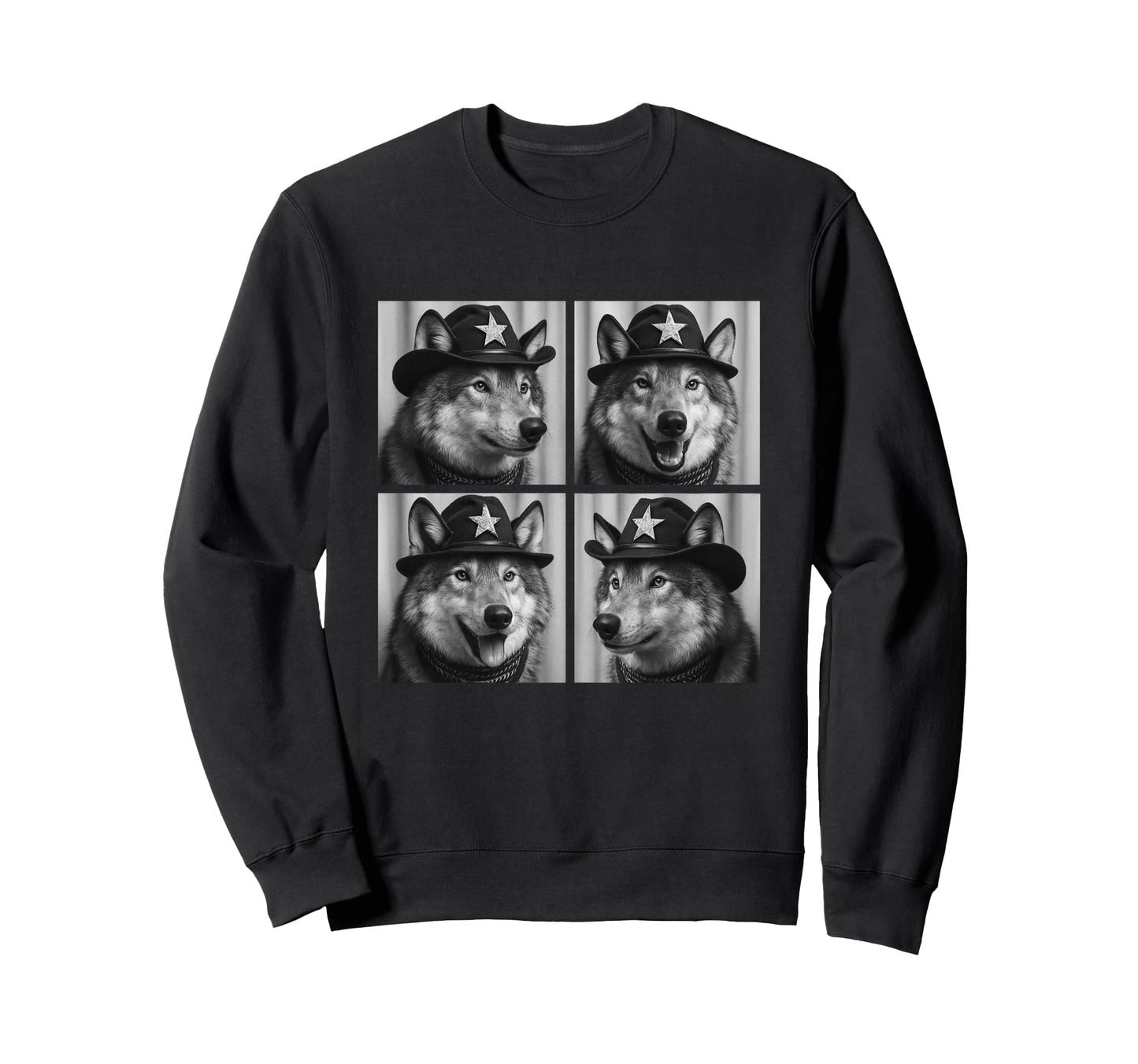 Funny Cowboy Wolves Western Wolf Sweatshirt - Trendy Graphic for Adults - T-Shirt, Sweatshirt, Hoodie