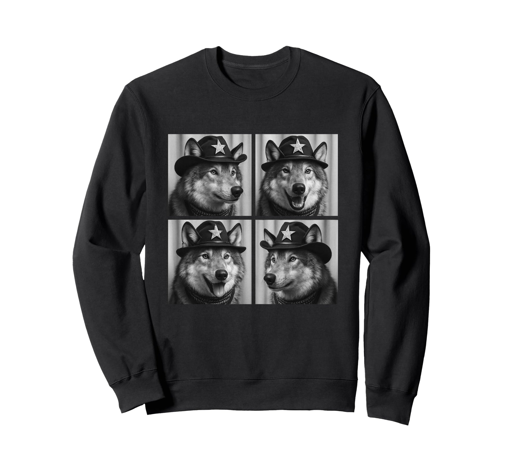 Funny Cowboy Wolves Western Wolf Sweatshirt - Trendy Graphic for Adults - T-Shirt, Sweatshirt, Hoodie