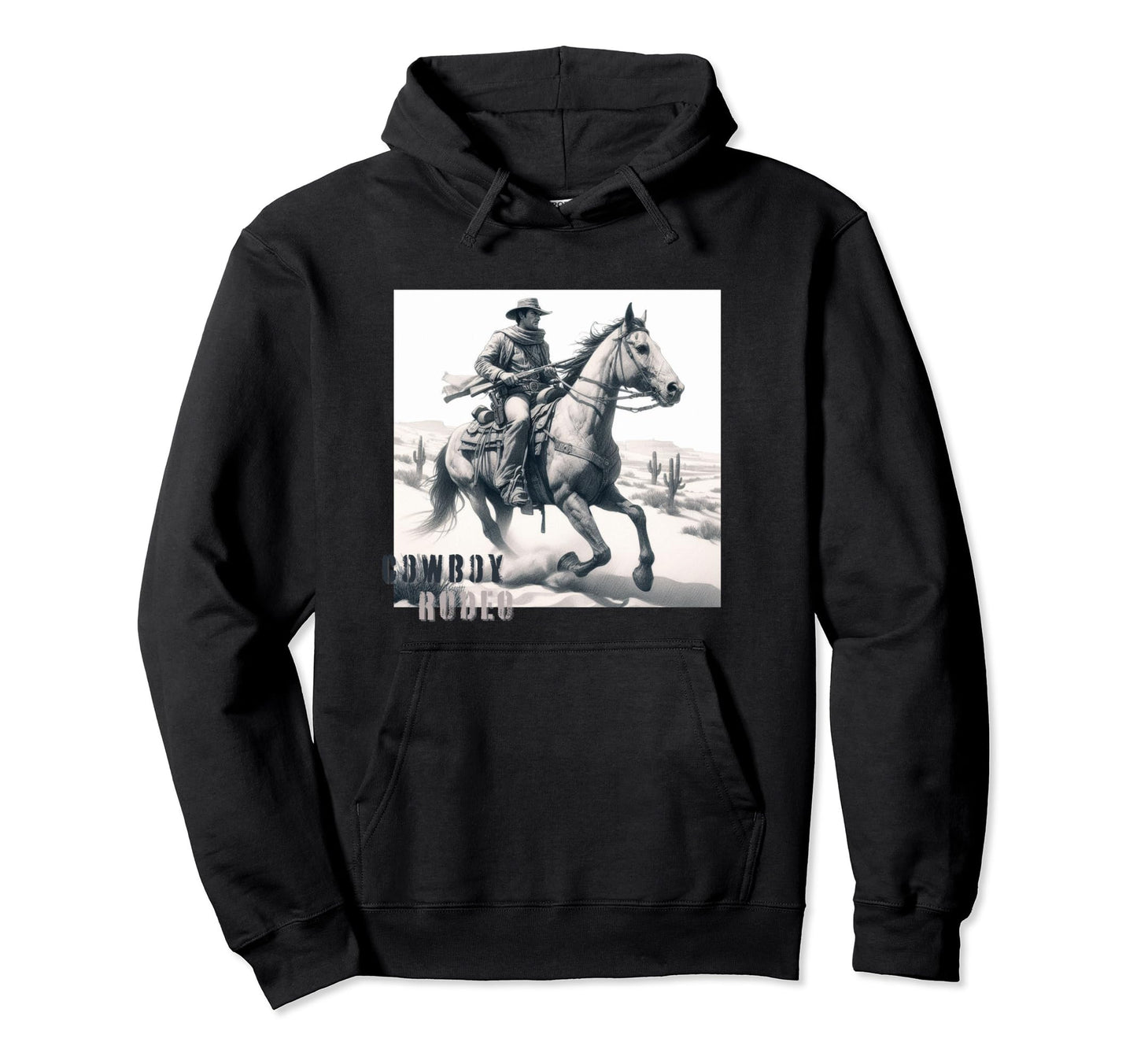 Western Cowboy Western Rodeo Hoodie - Minimalist Print Unisex - T-Shirt, Sweatshirt, Hoodie