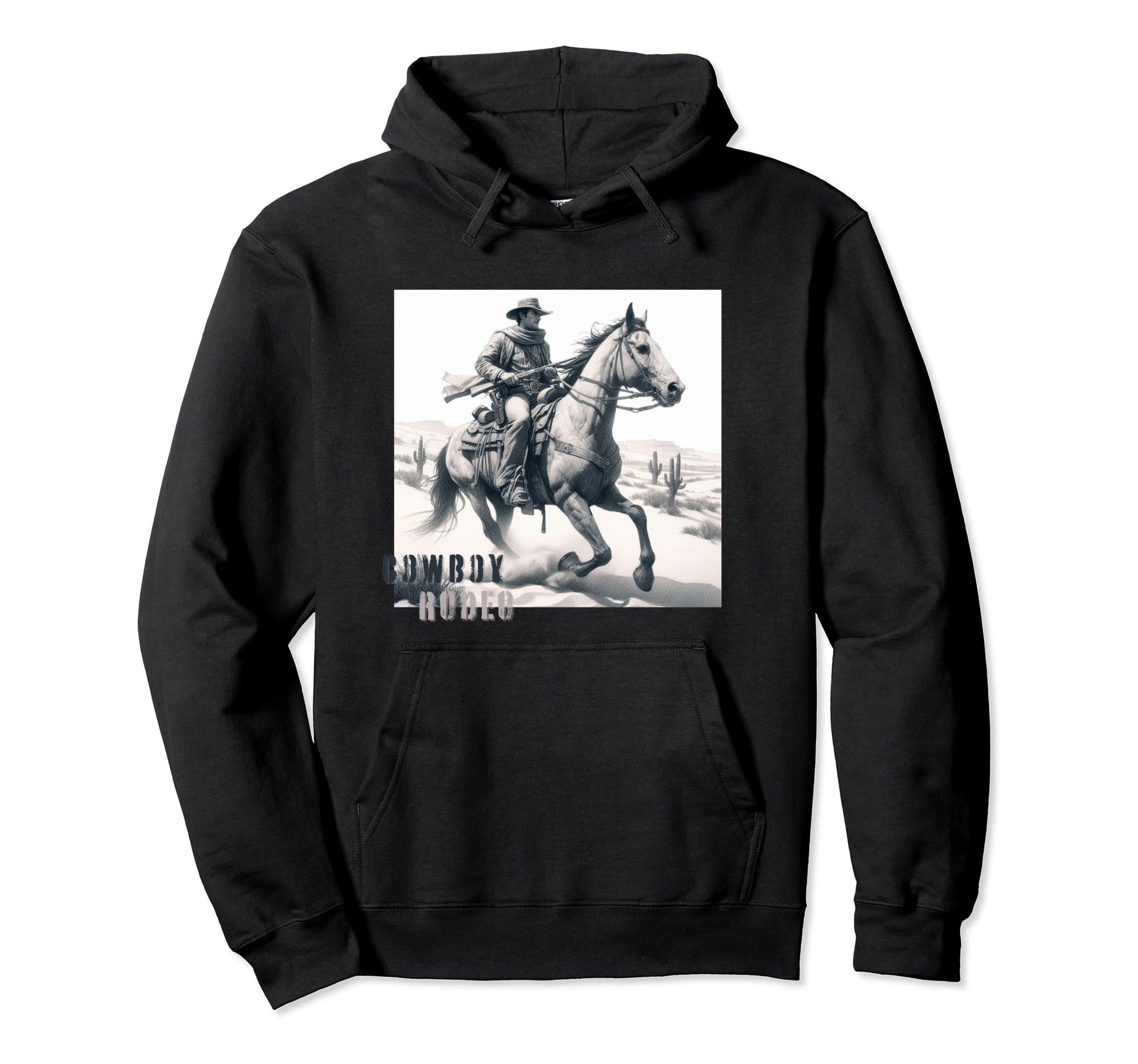 Western Cowboy Western Rodeo Hoodie - Minimalist Print Unisex - T-Shirt, Sweatshirt, Hoodie