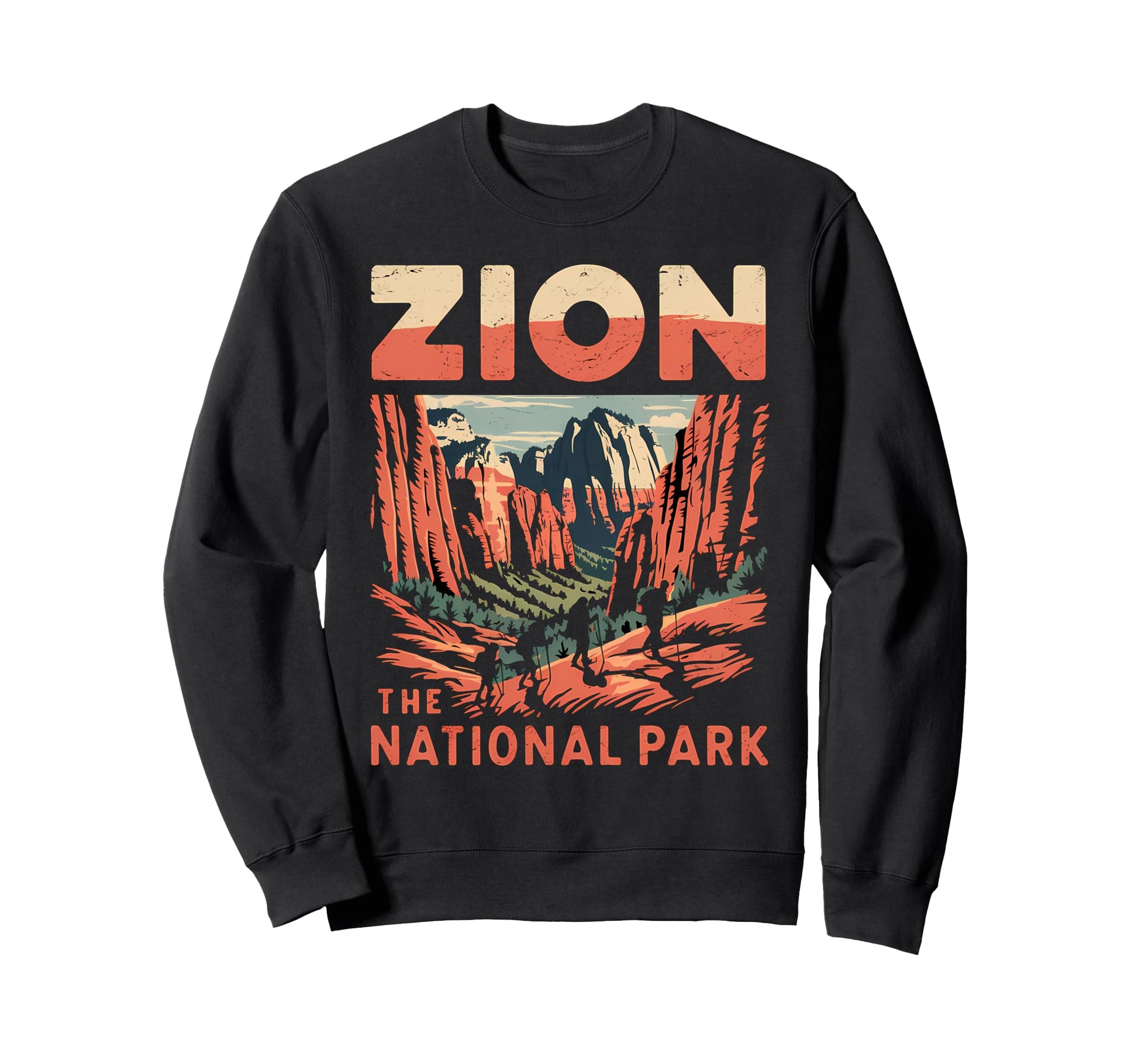 Zion National Park Hiking Scenic Sweatshirt - Minimalist Print Unisex - T-Shirt, Sweatshirt, Hoodie