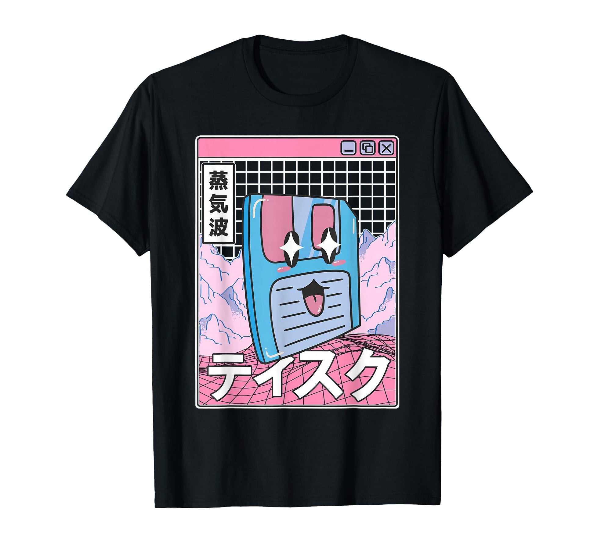 Floppy Disk Kawaii Grid Vaporwave T-Shirt - Custom Art Print Unisex - T-Shirt, Sweatshirt, Hoodie