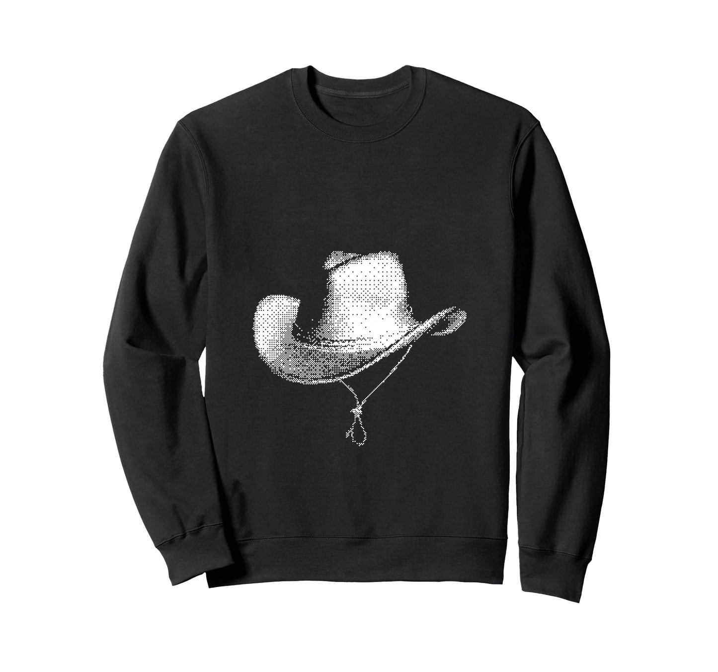 Cowboy Hat Pixelated Wild West Sweatshirt - Casual Everyday Wear Unisex - T-Shirt, Sweatshirt, Hoodie