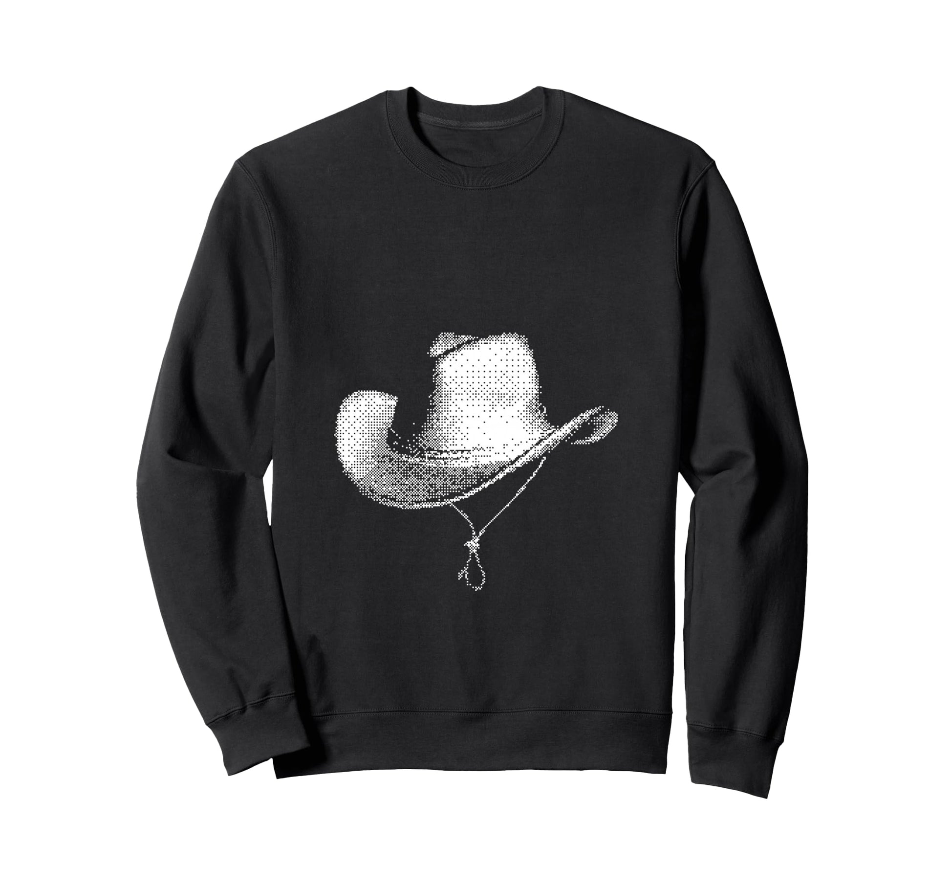 Cowboy Hat Pixelated Wild West Sweatshirt - Casual Everyday Wear Unisex - T-Shirt, Sweatshirt, Hoodie