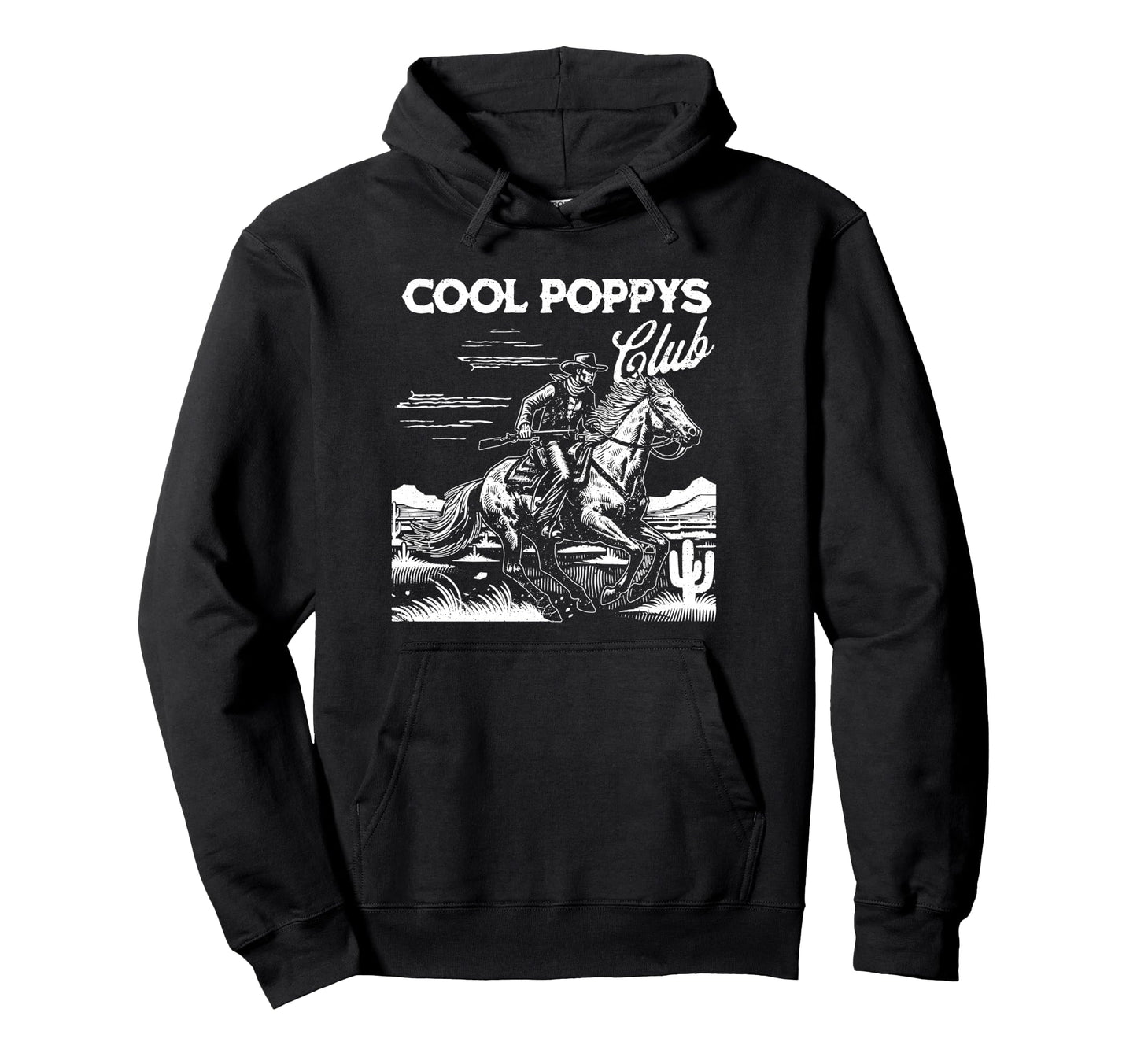 Poppys Club Western Cowboy Horse Riding Hoodie - Unique Graphic for Adults - T-Shirt, Sweatshirt, Hoodie