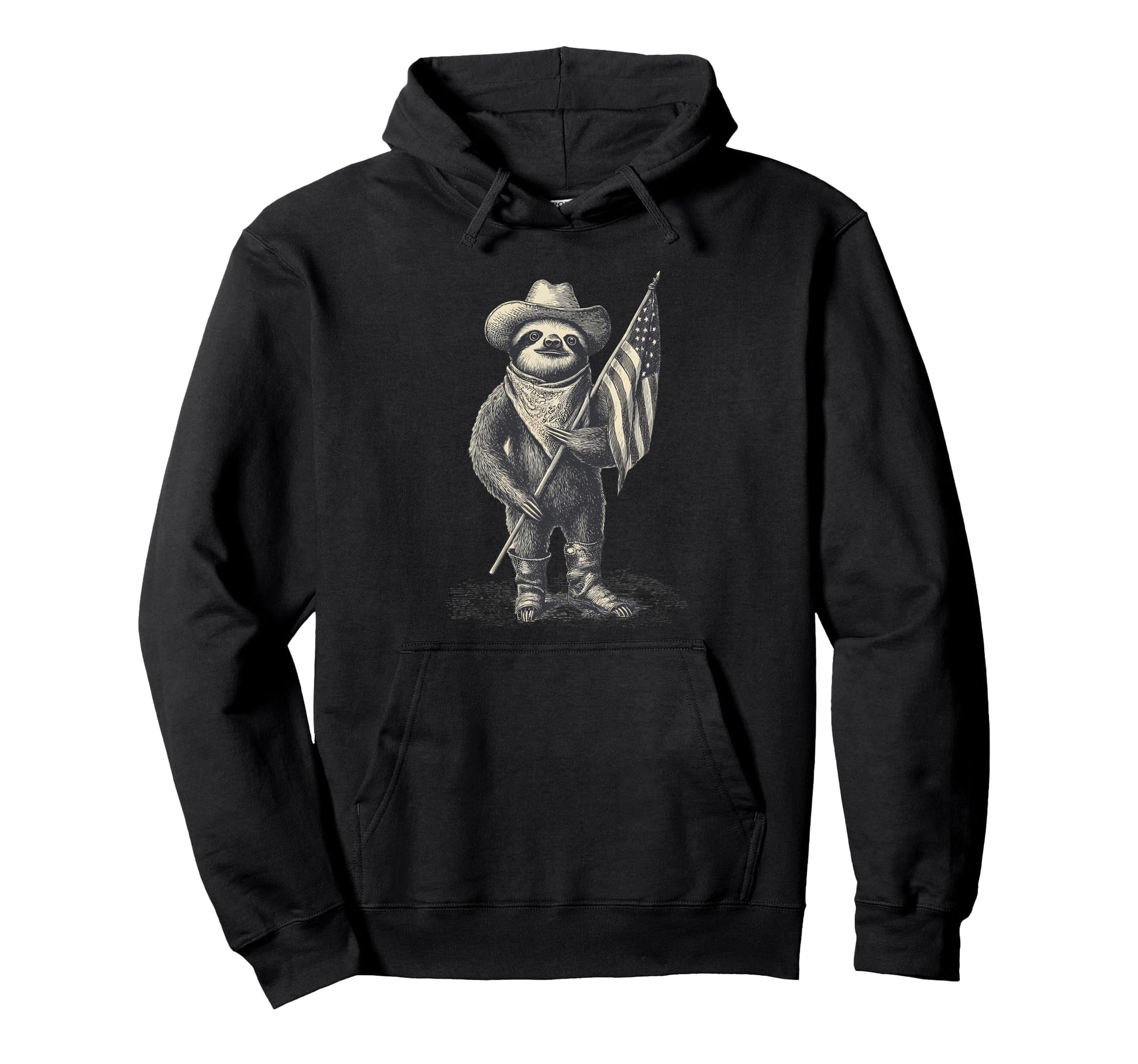 Sloth Cowboy Rodeo Cowgirl Western Hoodie - Minimalist Print Men Women - T-Shirt, Sweatshirt, Hoodie