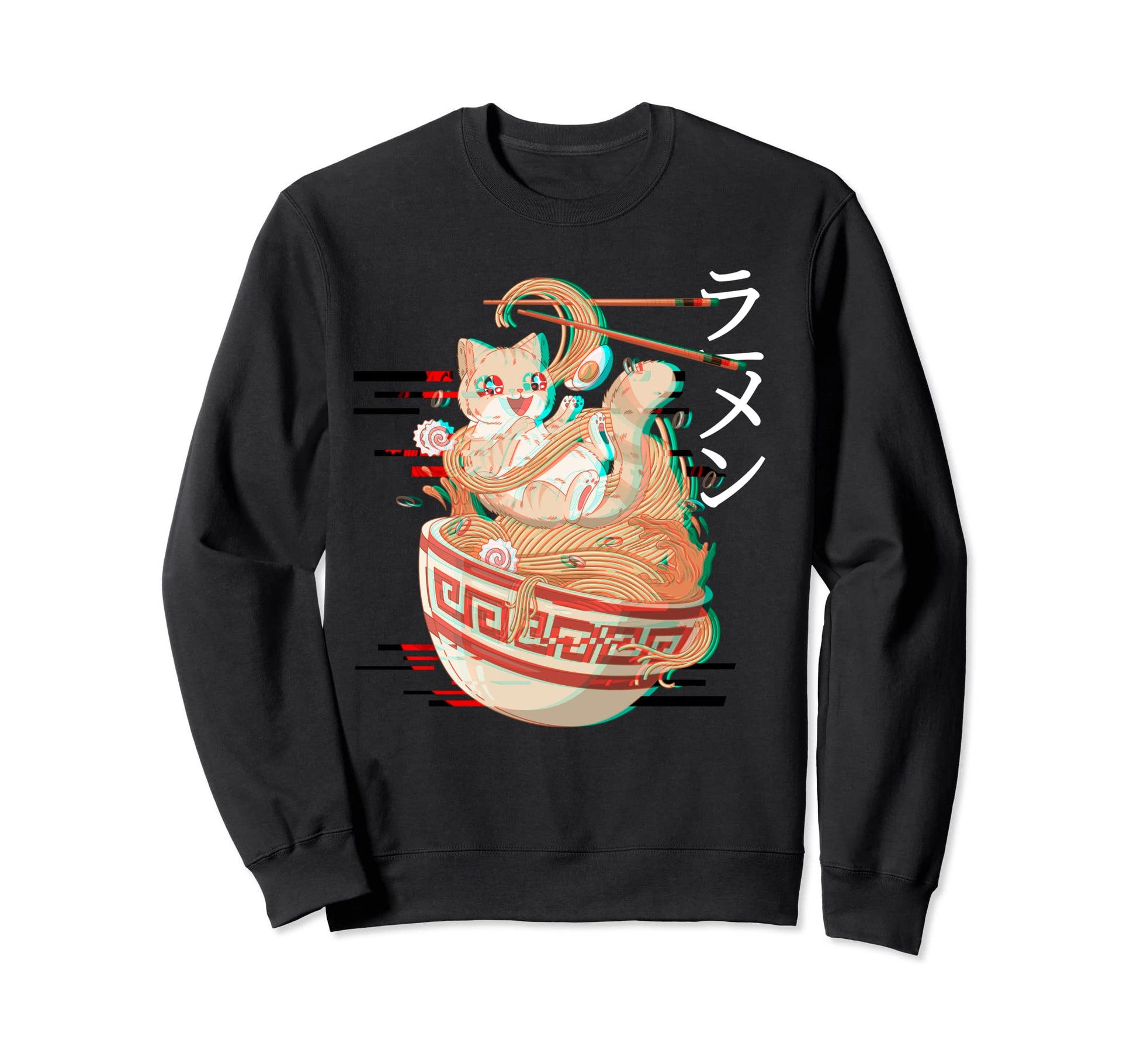 Japan Anime Ramen Kanji Kawaii Neko Sweatshirt - Novelty Apparel Men Women - T-Shirt, Sweatshirt, Hoodie