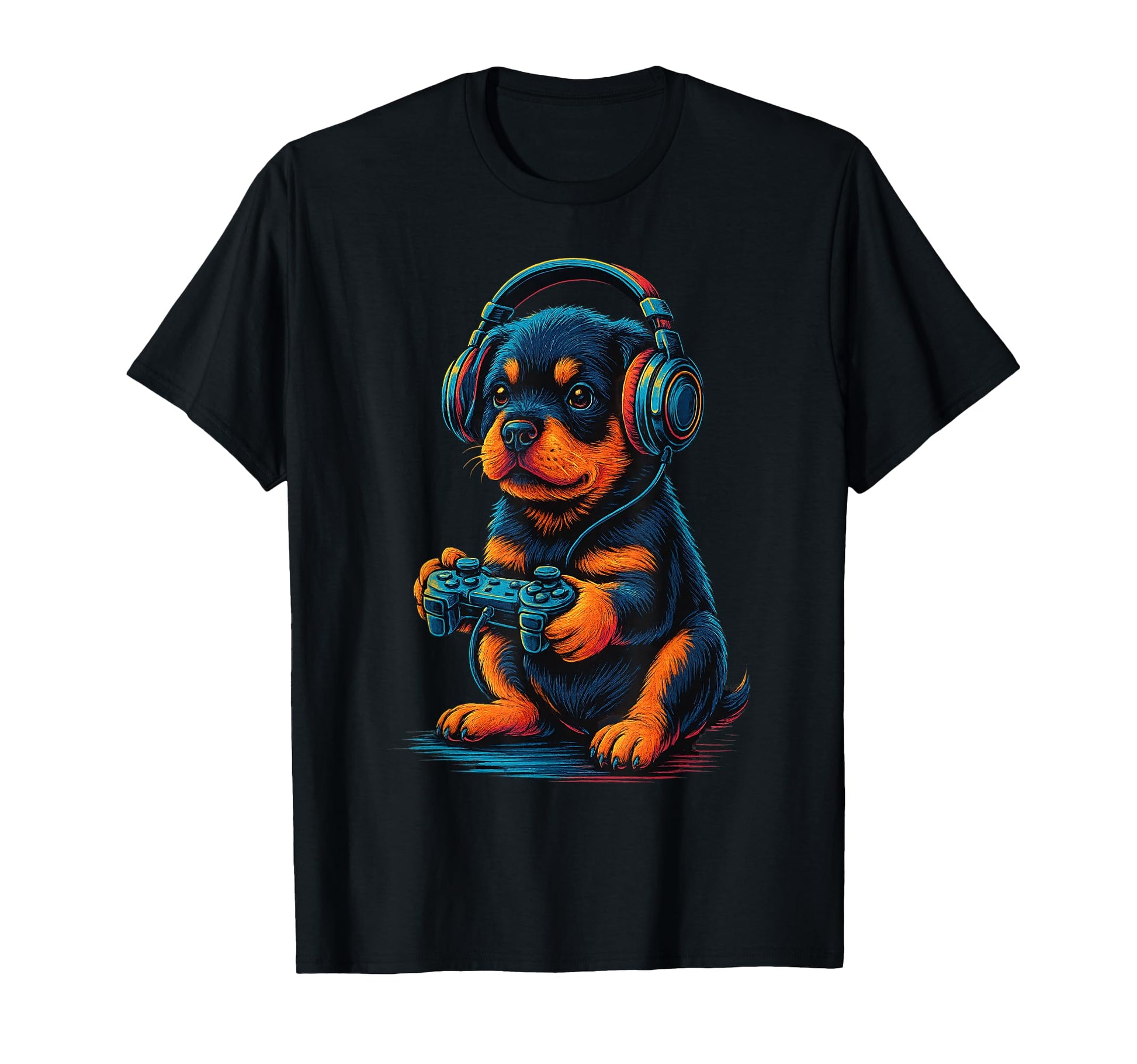 Rottweiler Gamer Gaming Dog Lover T-Shirt - Unique Graphic Unisex - T-Shirt, Sweatshirt, Hoodie
