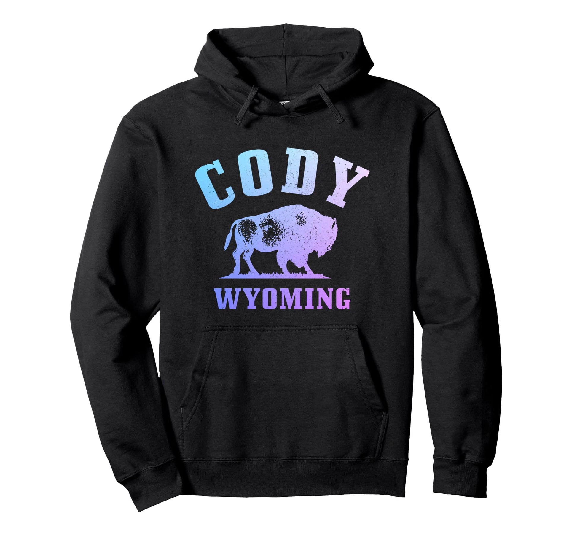 Cody Wyoming Cowboy State Bison Hoodie - Novelty Apparel for Adults - T-Shirt, Sweatshirt, Hoodie