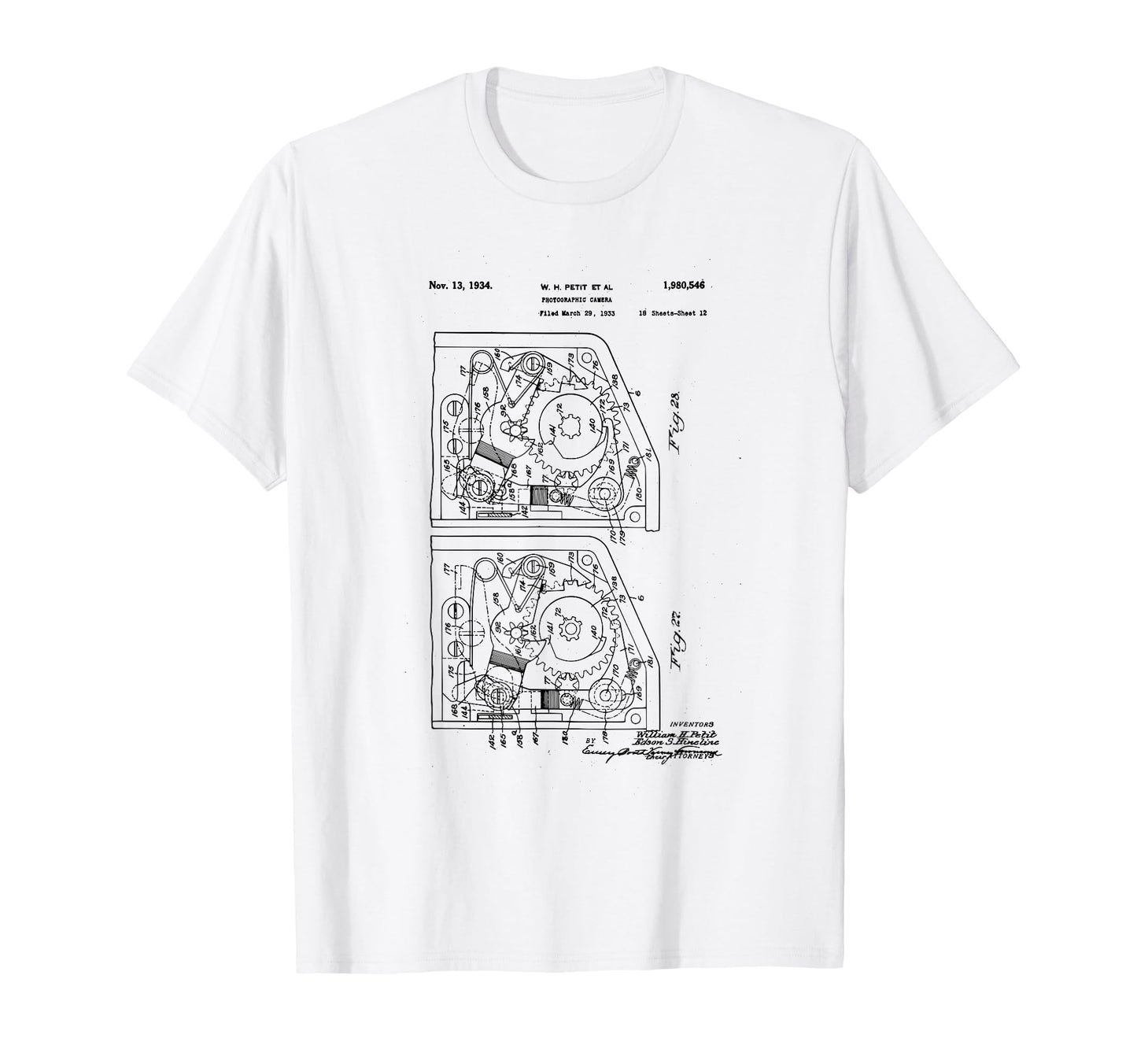 Camera Photographic Patent 1934 T-Shirt - Casual Everyday Wear Men Women - T-Shirt, Sweatshirt, Hoodie