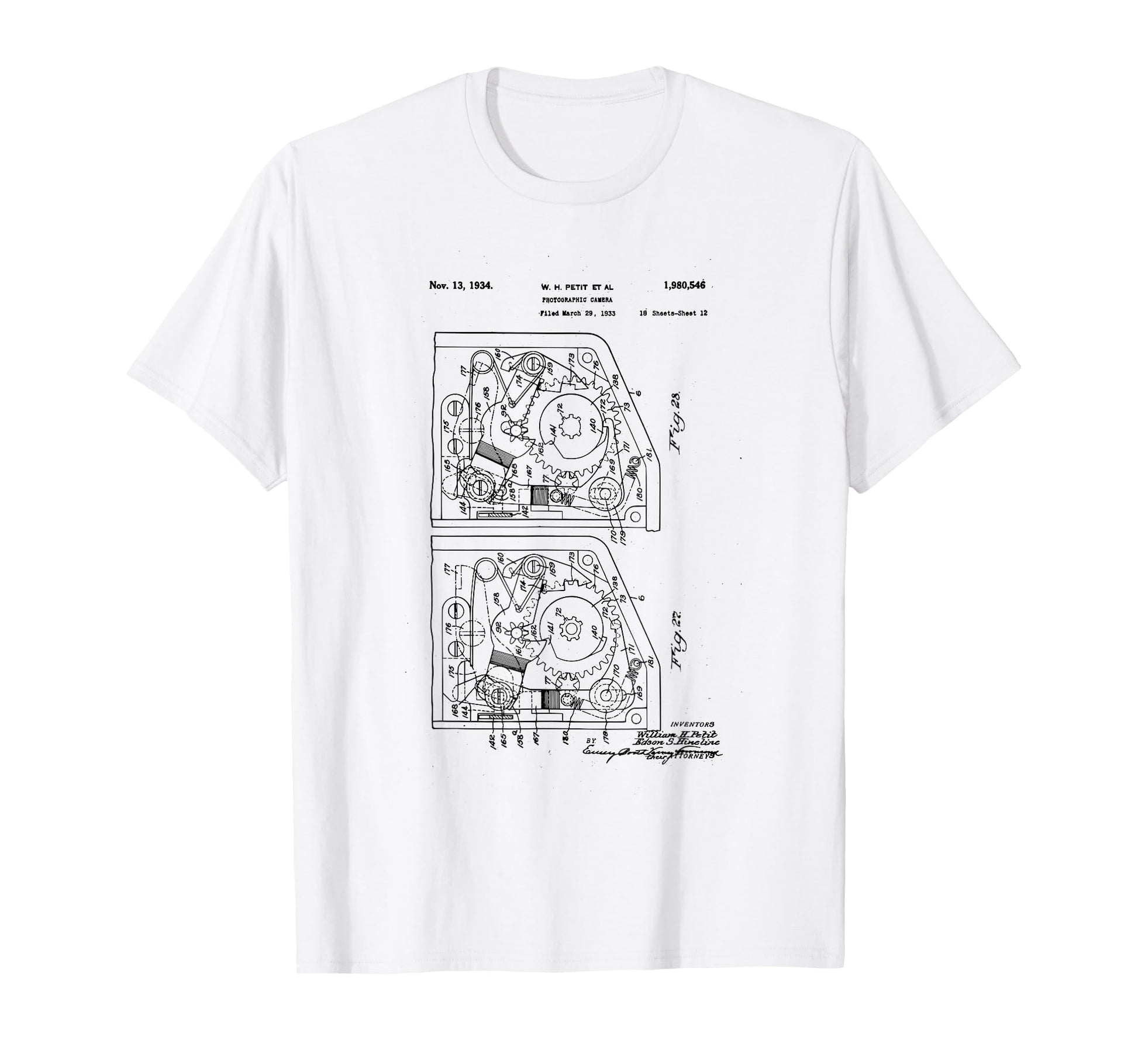 Camera Photographic Patent 1934 T-Shirt - Casual Everyday Wear Men Women - T-Shirt, Sweatshirt, Hoodie