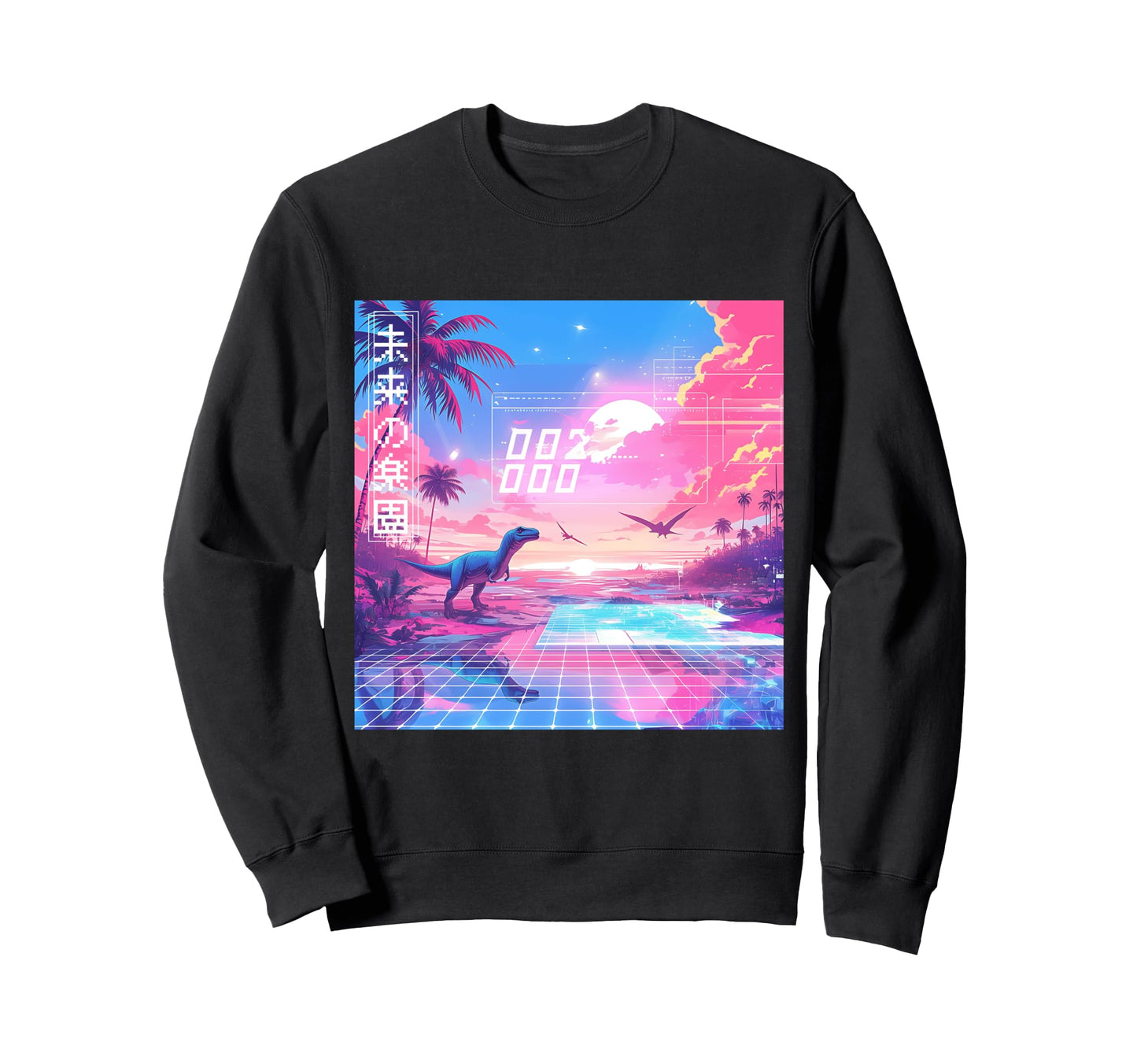 Vaporwave Paradise Virtual Sweatshirt - Minimalist Print Men Women - T-Shirt, Sweatshirt, Hoodie