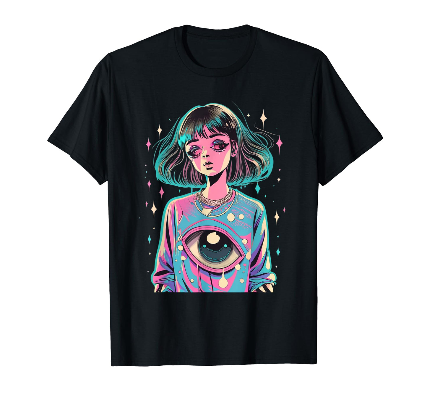 Synthwave Vaporwave Aesthetic Sad T-Shirt - Custom Art Print for Adults - T-Shirt, Sweatshirt, Hoodie