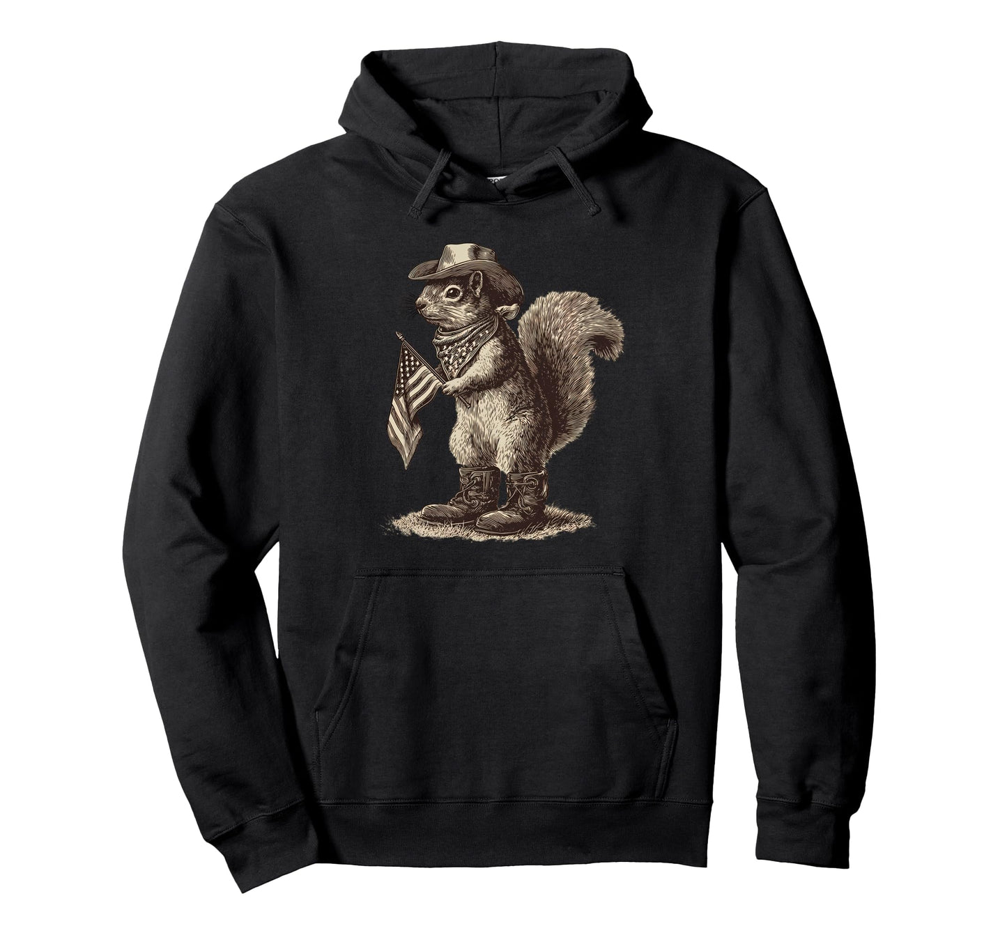 Country Cowboy Squirrel Rodeo Cowgirl Hoodie - Custom Art Print Men Women - T-Shirt, Sweatshirt, Hoodie