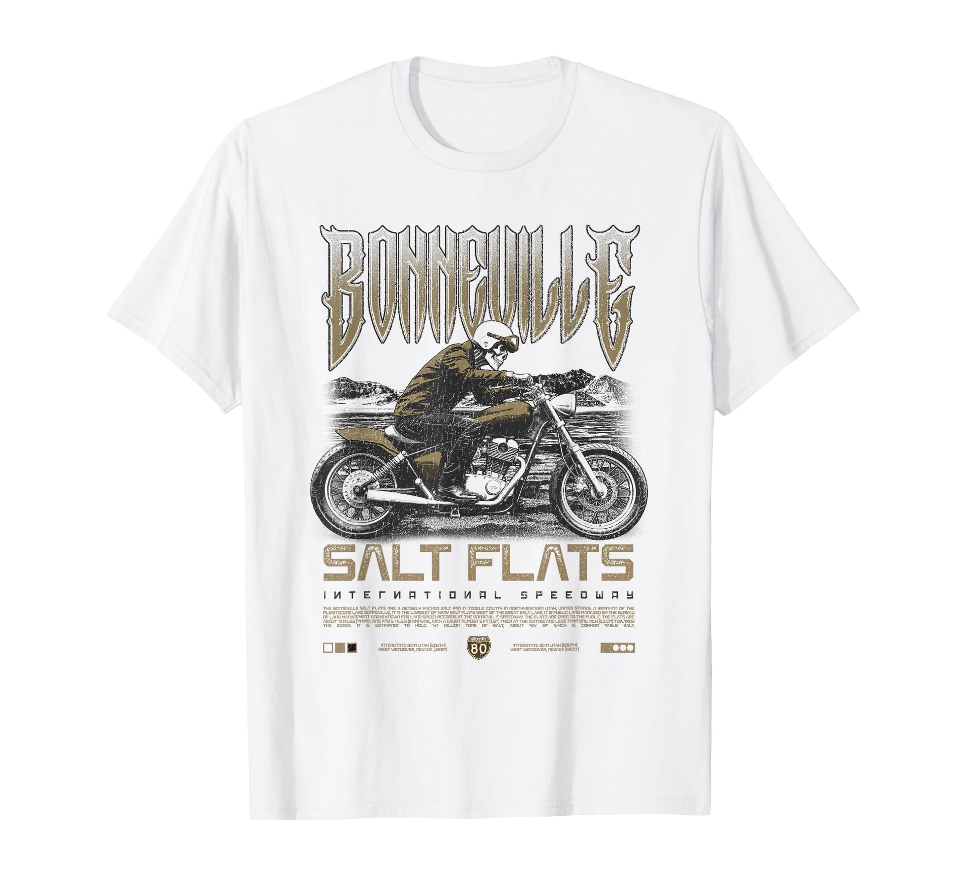 Bonneville Salt Flats Motorcycle Racing T-Shirt - Minimalist Print Unisex - T-Shirt, Sweatshirt, Hoodie