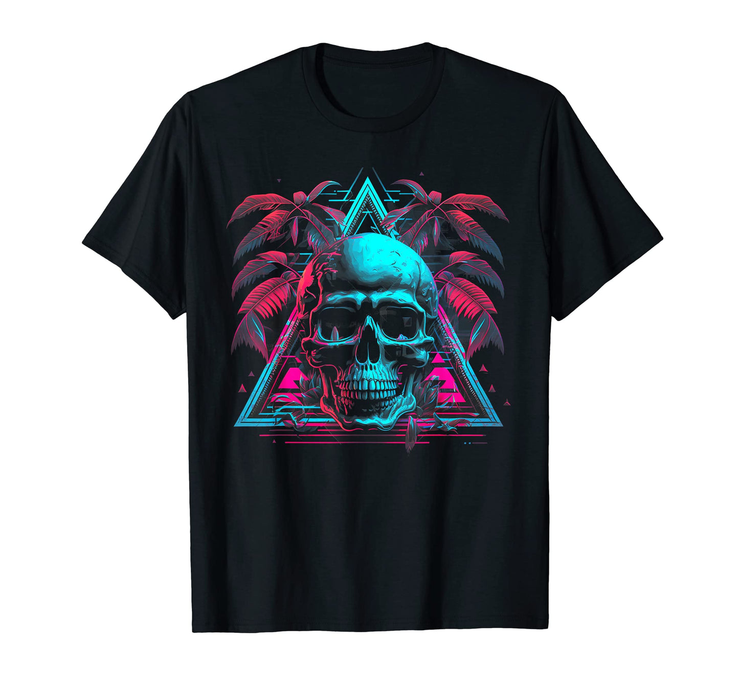 Skull Vaporwave Retrowave Aesthetic T-Shirt - Graphic Print for Adults - T-Shirt, Sweatshirt, Hoodie