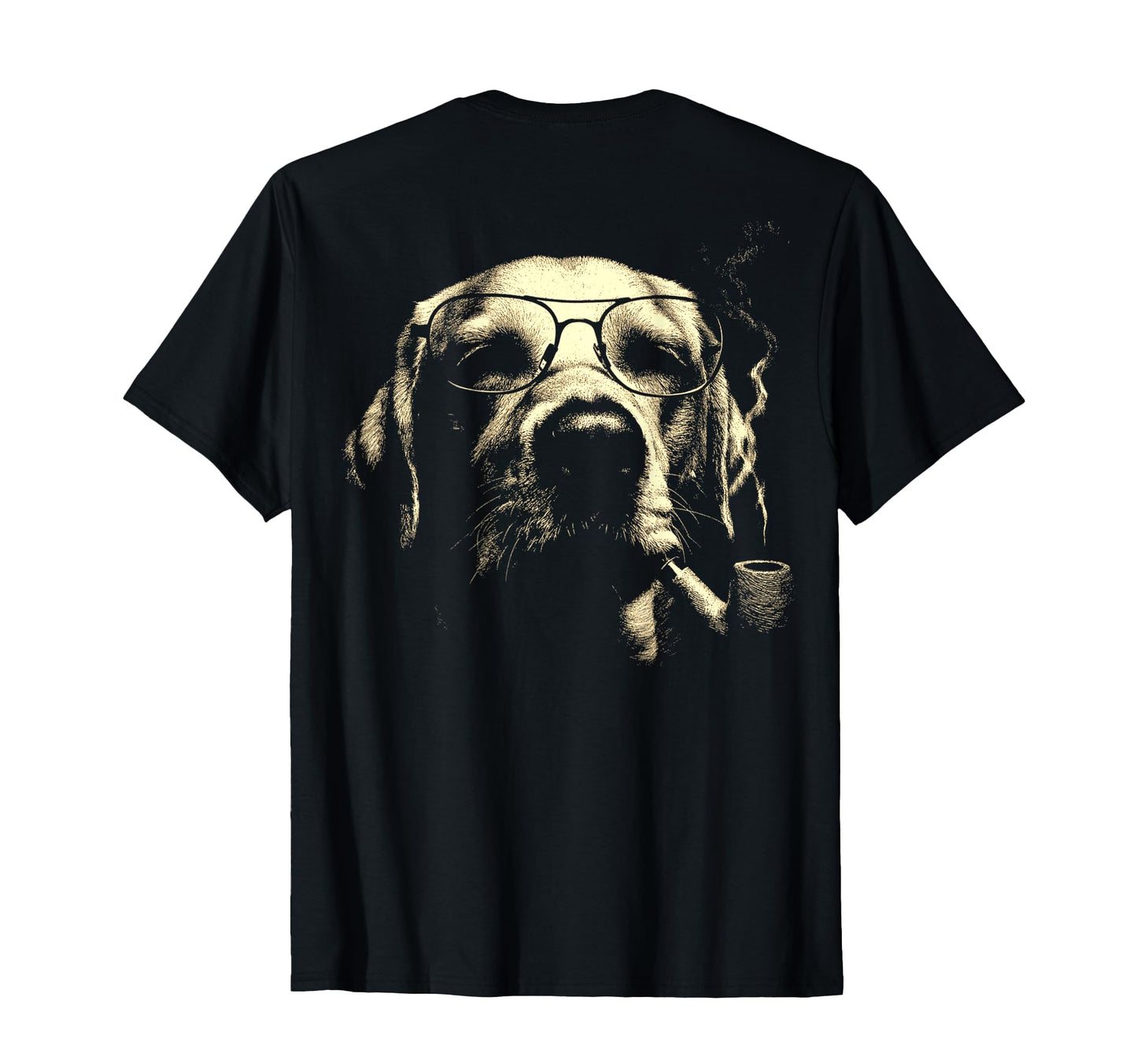 Labrador Retriever Glasses Smoking Pipe T-Shirt - Minimalist Print Unisex - T-Shirt, Sweatshirt, Hoodie