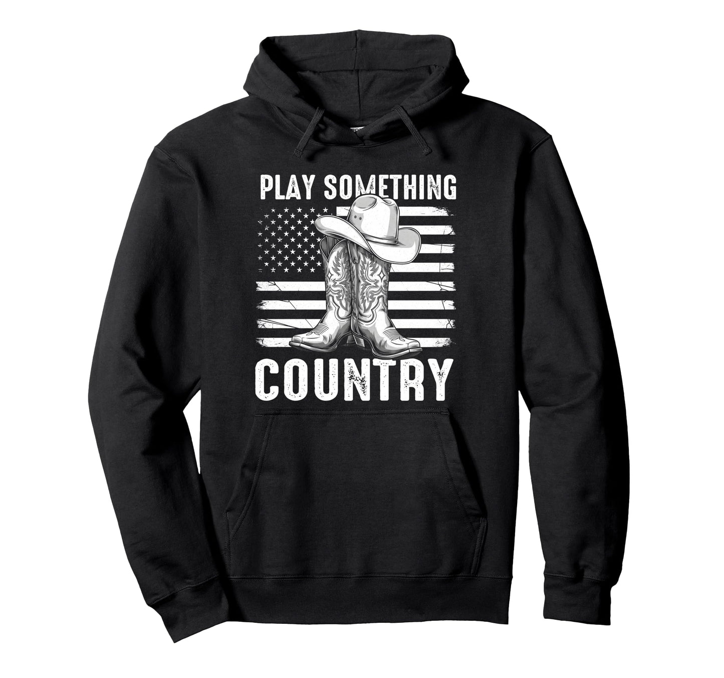 Play Something Country Western Cowboy Boots Hoodie - Unique Graphic Unisex - T-Shirt, Sweatshirt, Hoodie