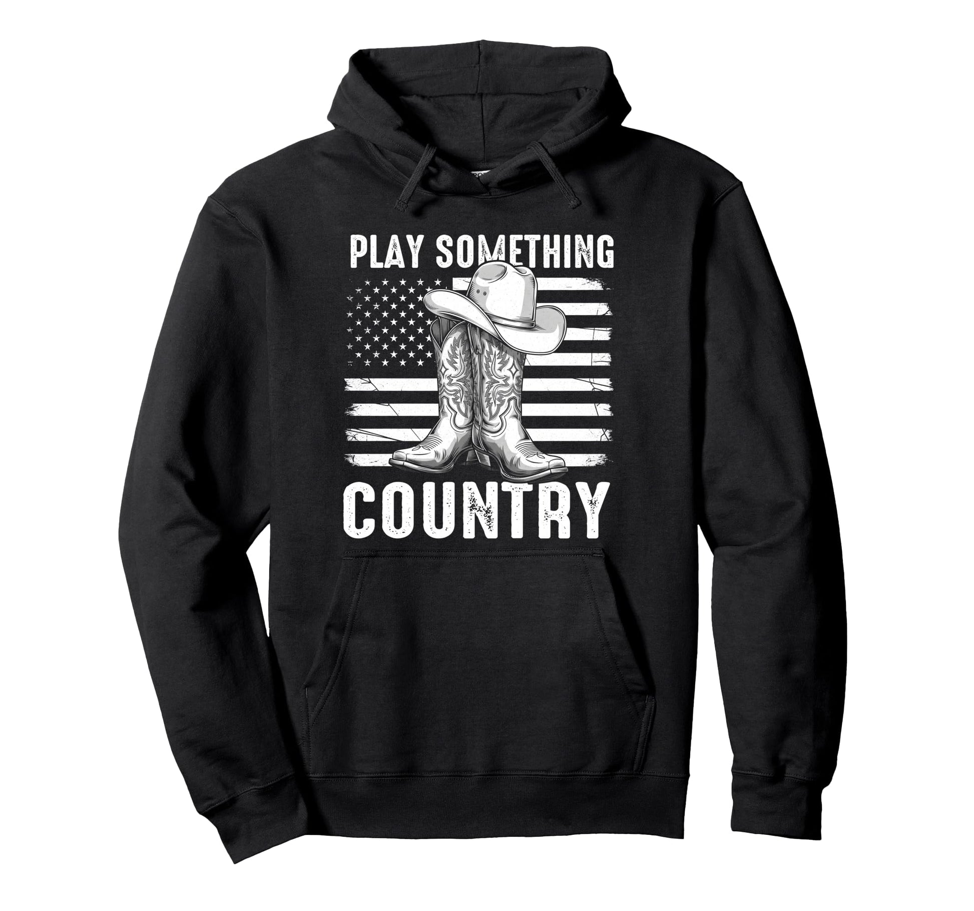 Play Something Country Western Cowboy Boots Hoodie - Unique Graphic Unisex - T-Shirt, Sweatshirt, Hoodie