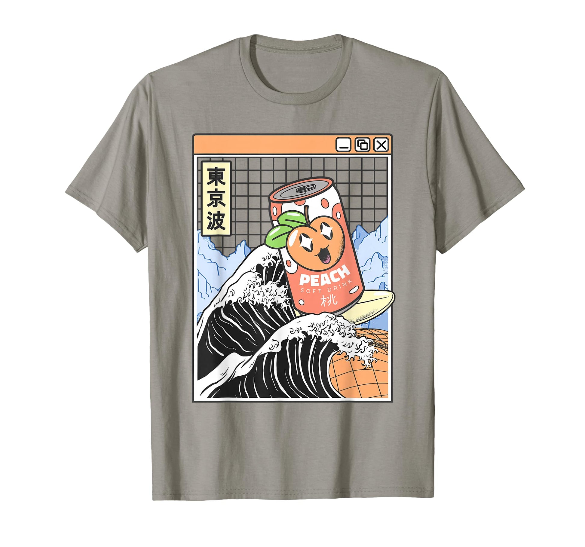 Peach Soda Surfing Kanagawa Wave T-Shirt - Aesthetic Graphic Men Women - T-Shirt, Sweatshirt, Hoodie