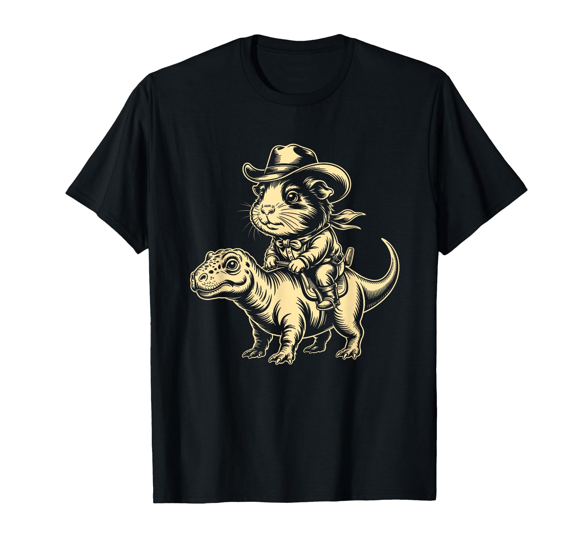 Guinea Pig Cowboy Dinosaur Accessoires T-Shirt - Custom Art Print Unisex - T-Shirt, Sweatshirt, Hoodie