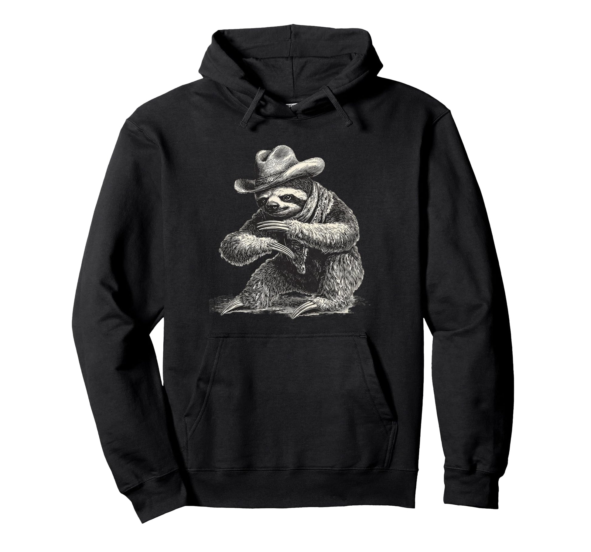Sloth Cowboy Rodeo Cowgirl Western Hoodie - Unique Graphic for Adults - T-Shirt, Sweatshirt, Hoodie