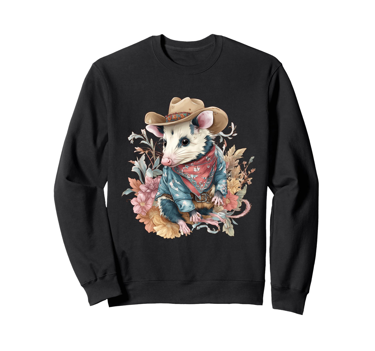 Country Cowboy Opossum Rodeo Possum Sweatshirt - Novelty Apparel Men Women - T-Shirt, Sweatshirt, Hoodie