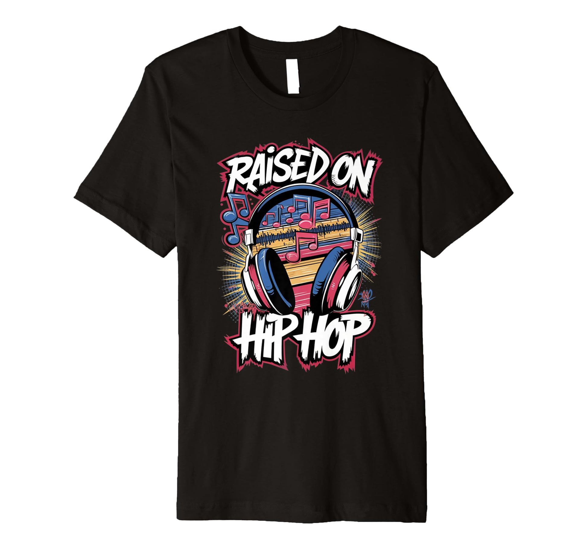 Raised Hip Hop Urban Dj Graffiti Old School T-Shirt - Graphic Print Unisex - T-Shirt, Sweatshirt, Hoodie