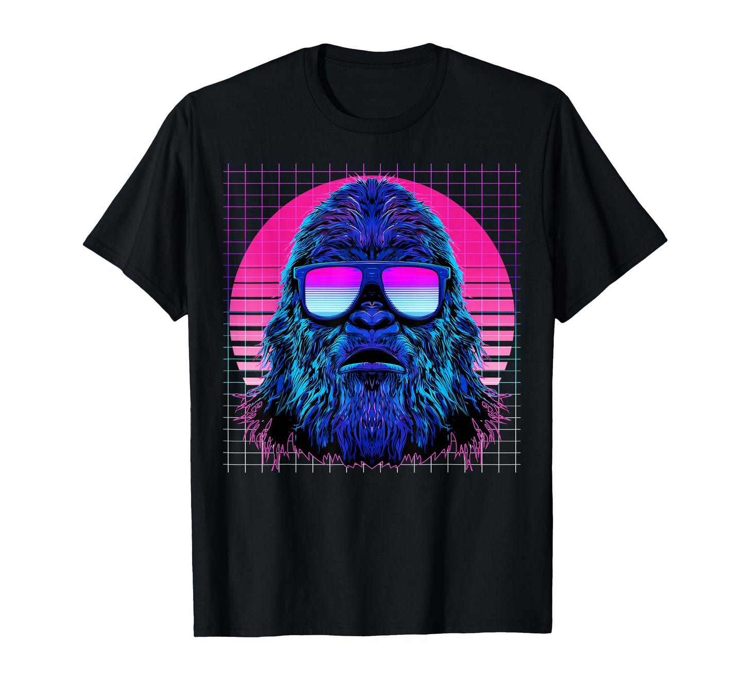 Bigfoot Sunglasses Sasquatch Vaporwave T-Shirt - Novelty Apparel Unisex - T-Shirt, Sweatshirt, Hoodie
