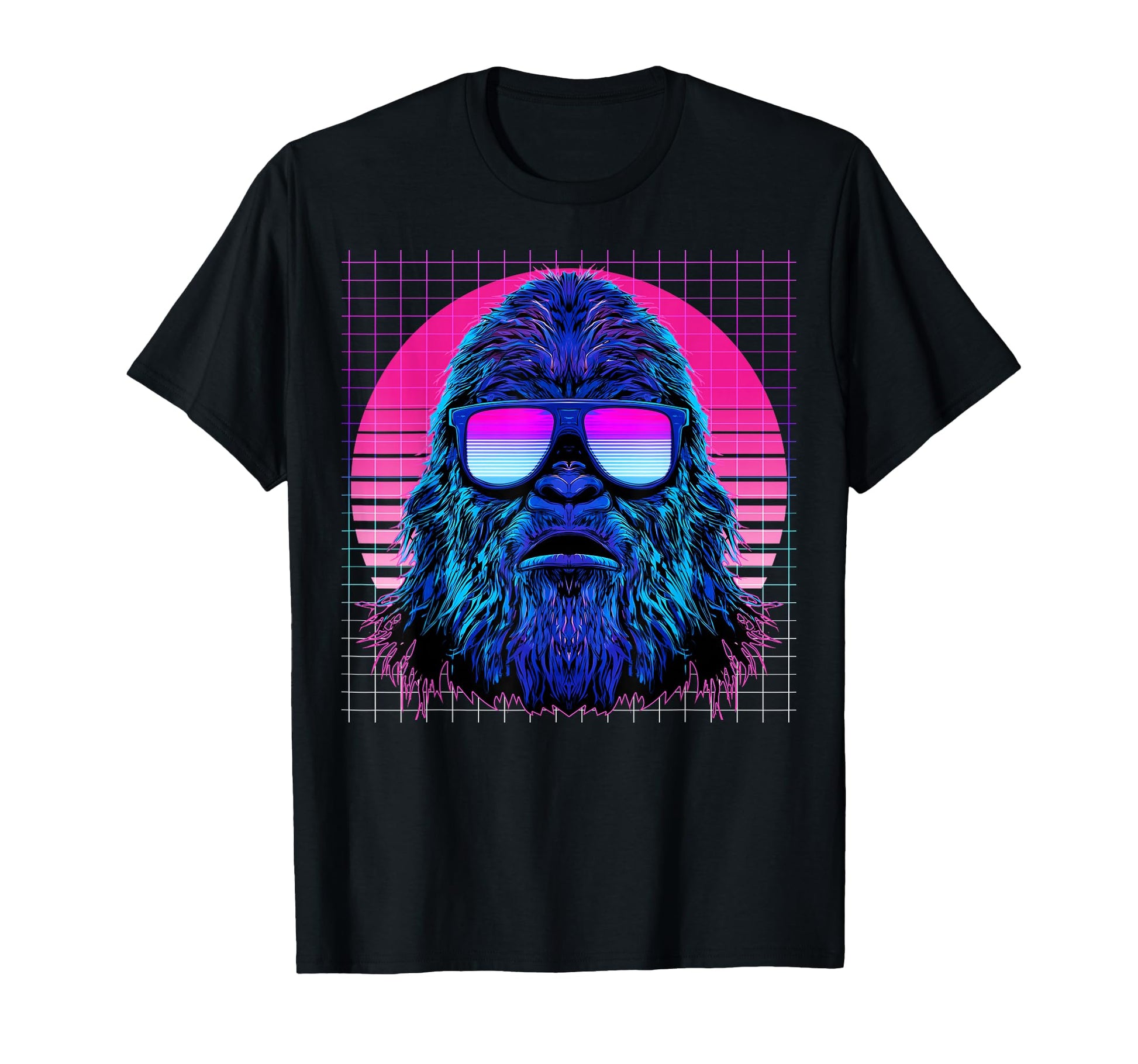 Bigfoot Sunglasses Sasquatch Vaporwave T-Shirt - Novelty Apparel Unisex - T-Shirt, Sweatshirt, Hoodie